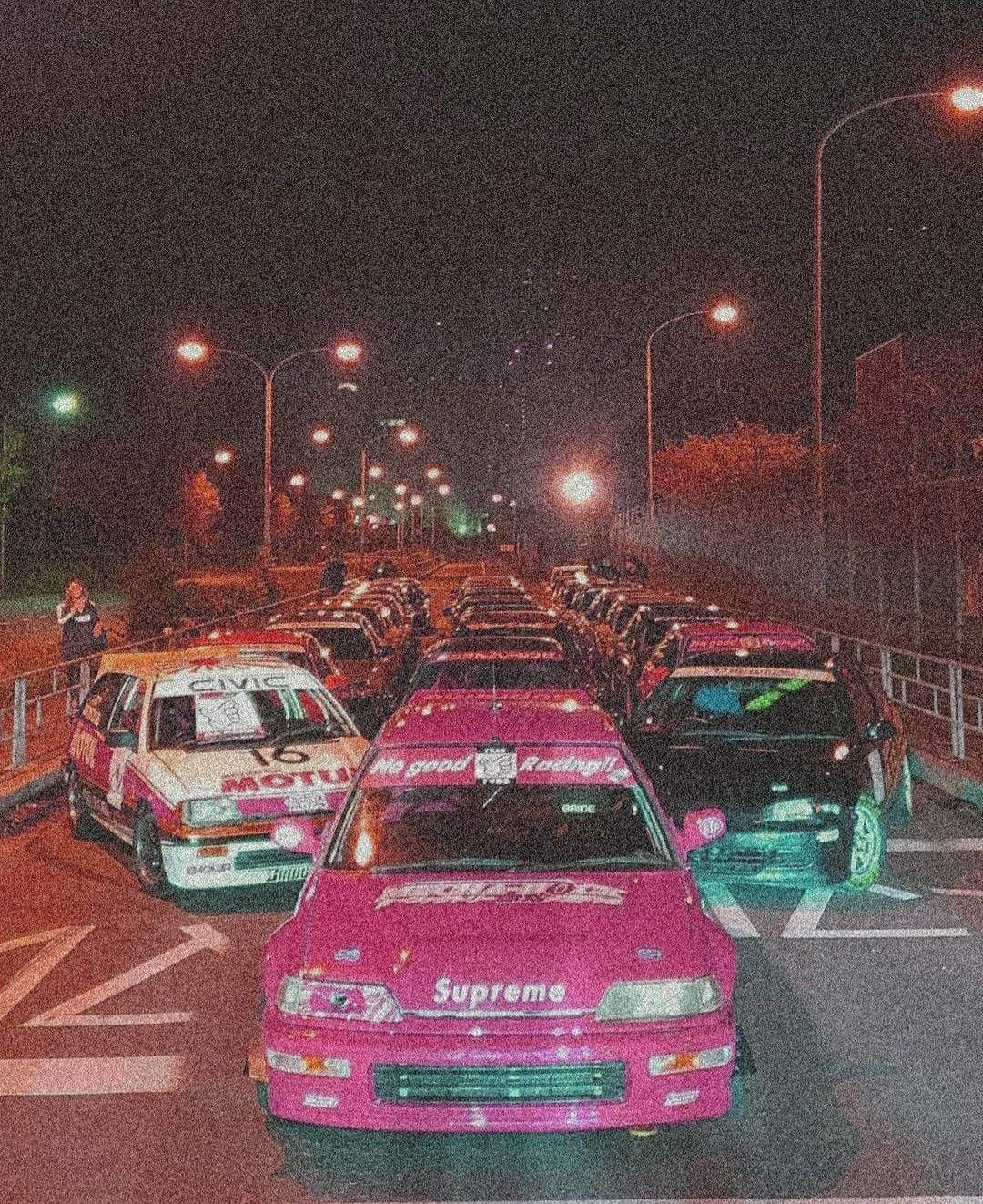 夜のJDMカー 粒子感 壁紙