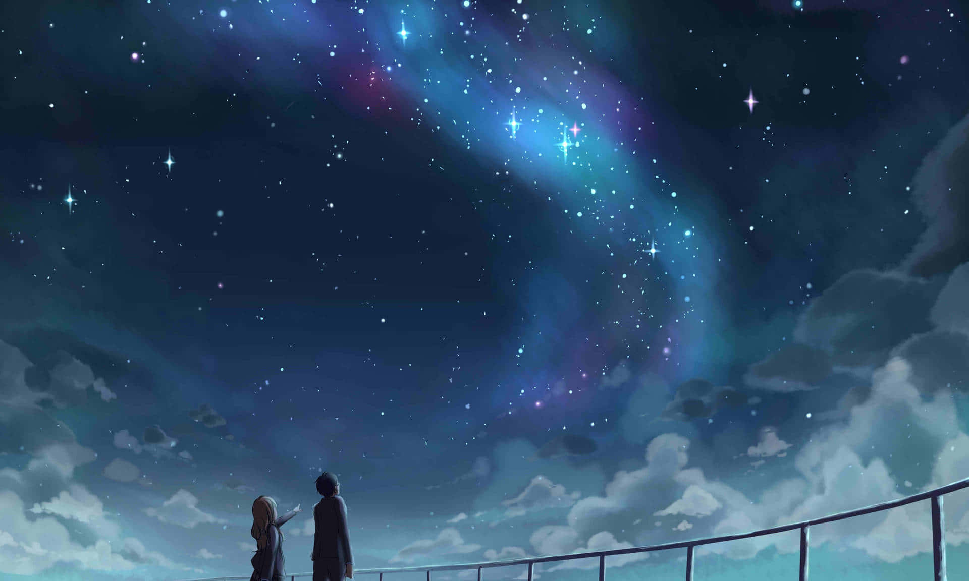 夜のアニメシーン『四月は君の嘘』 壁紙
