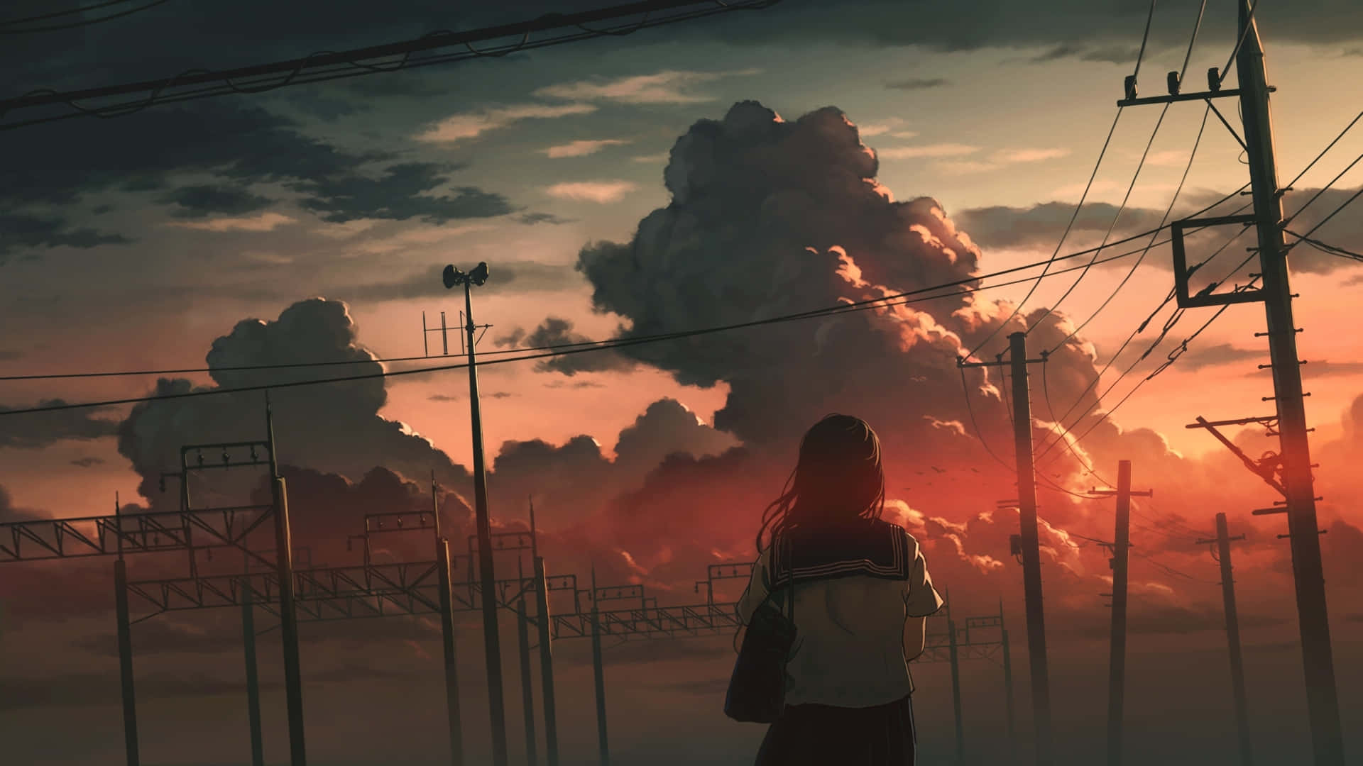 アニメの夕焼け — アニメ ライブGIF 壁紙