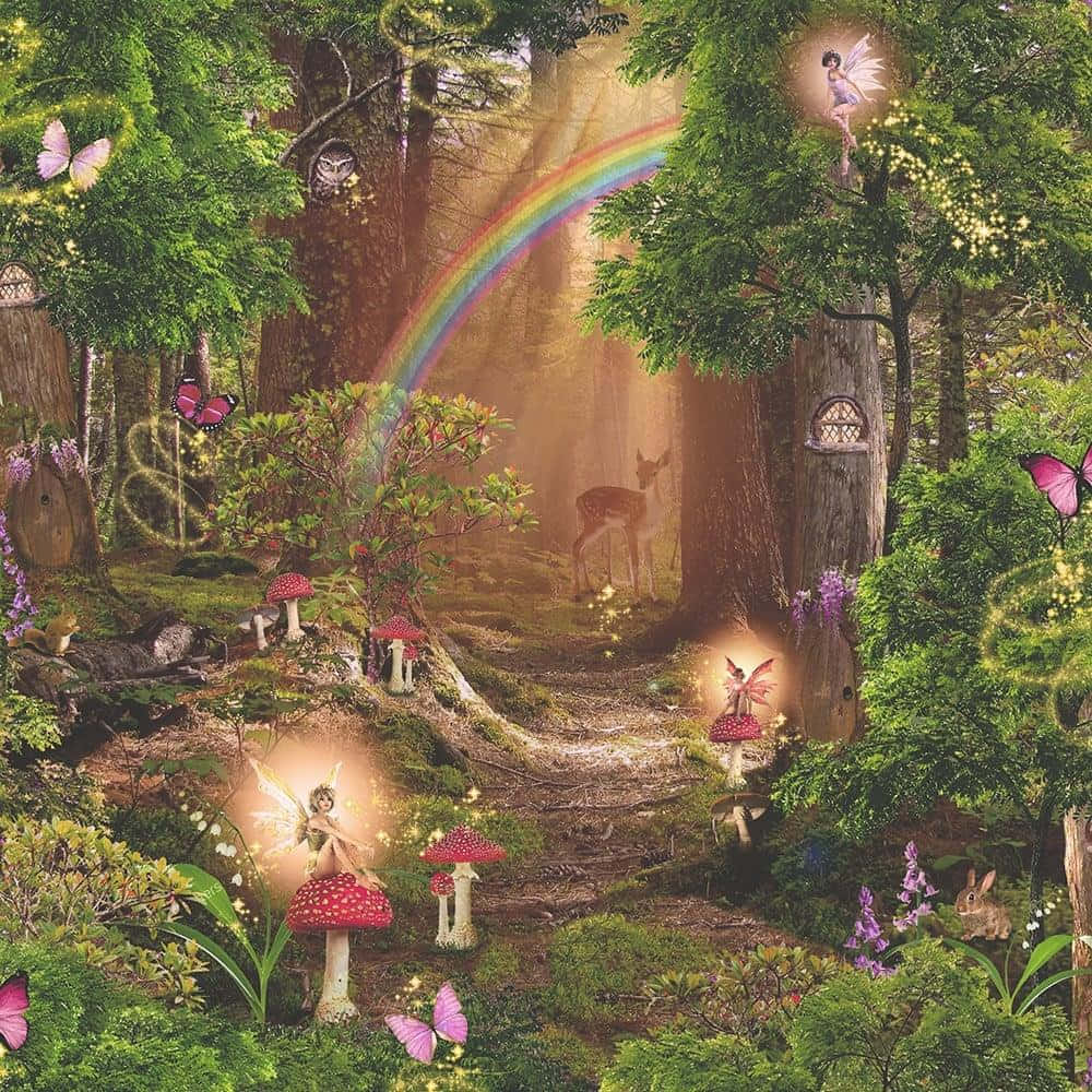 妖精の虹の森 壁紙