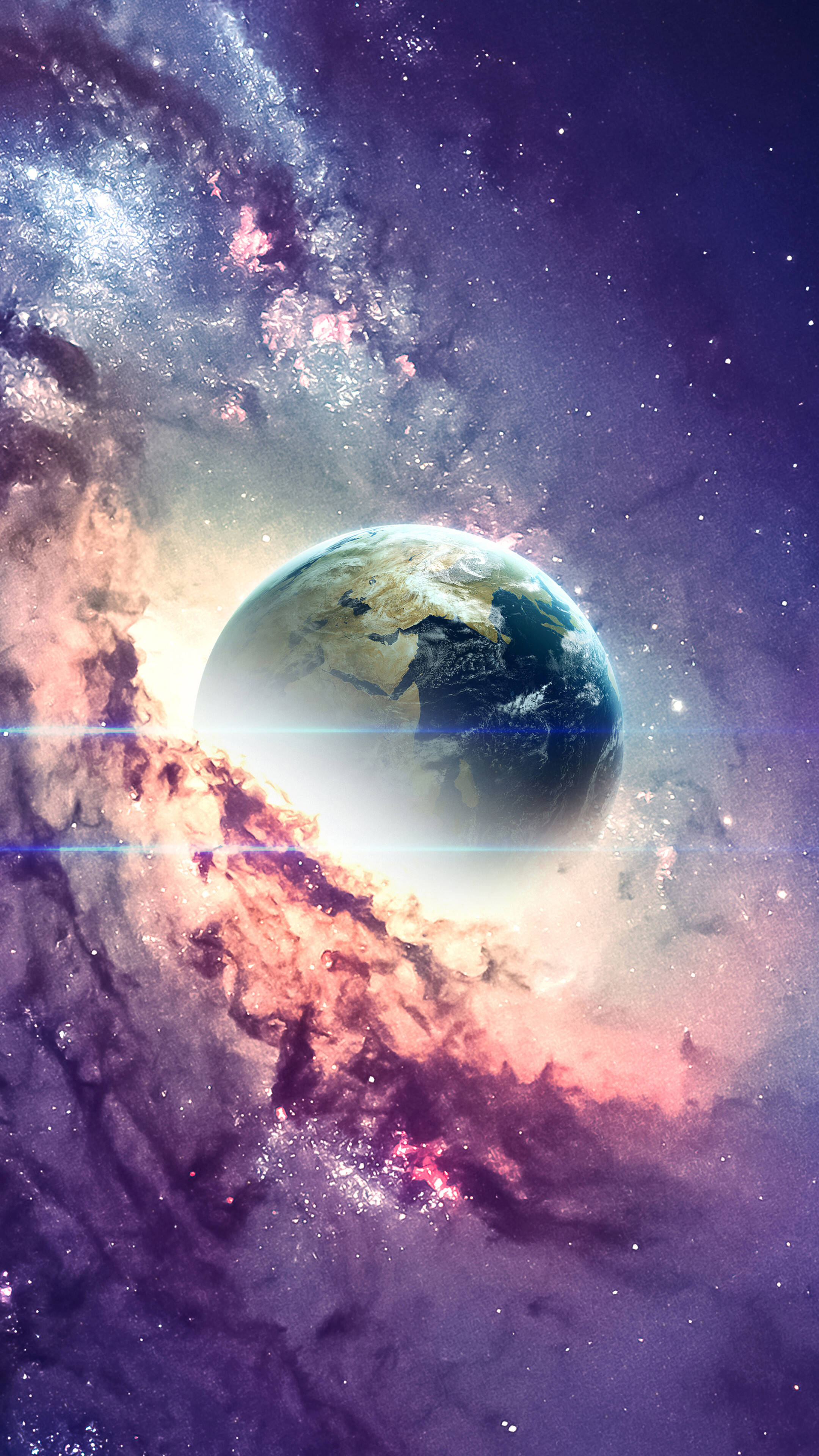 宇宙に浮かぶ惑星 4K スマホ 壁紙