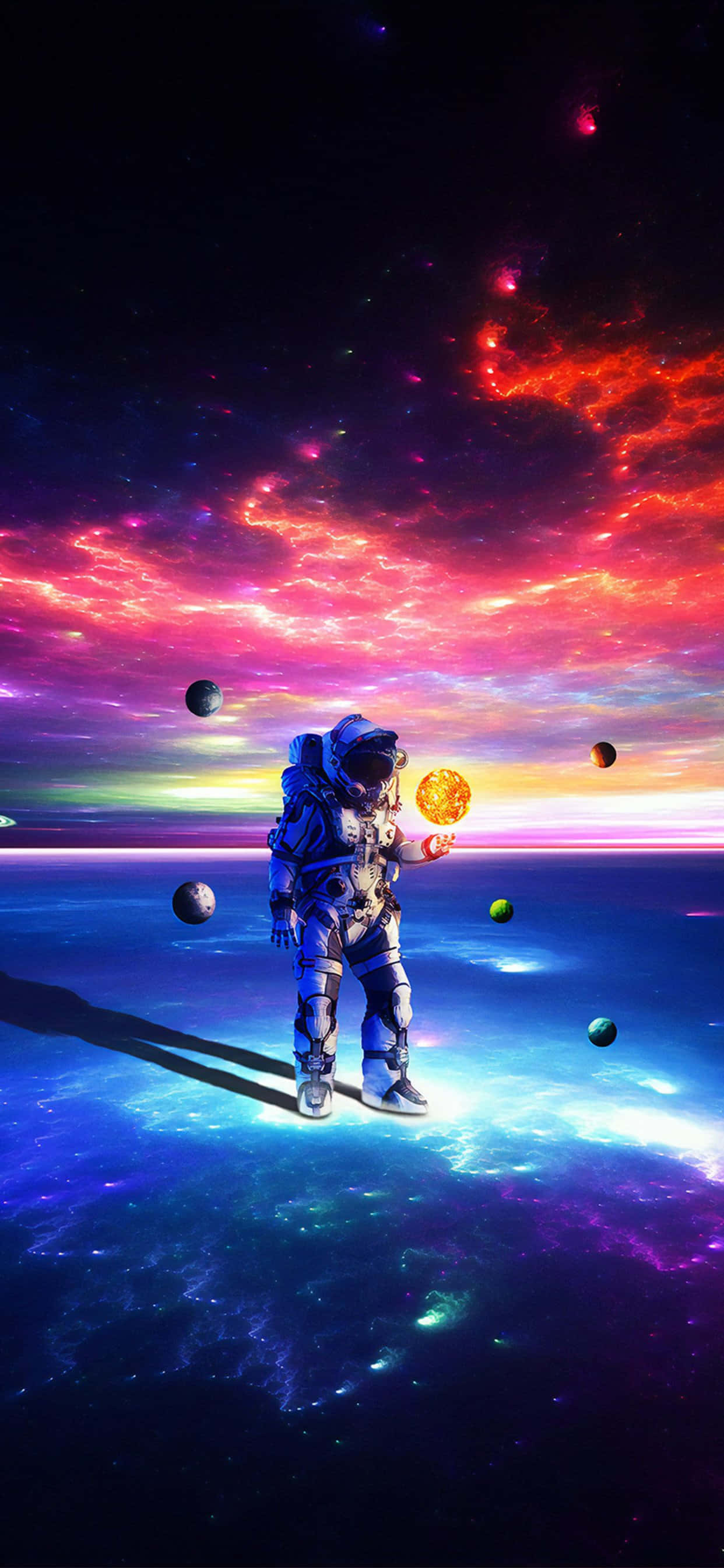 宇宙に立つ宇宙飛行士とコイン 壁紙