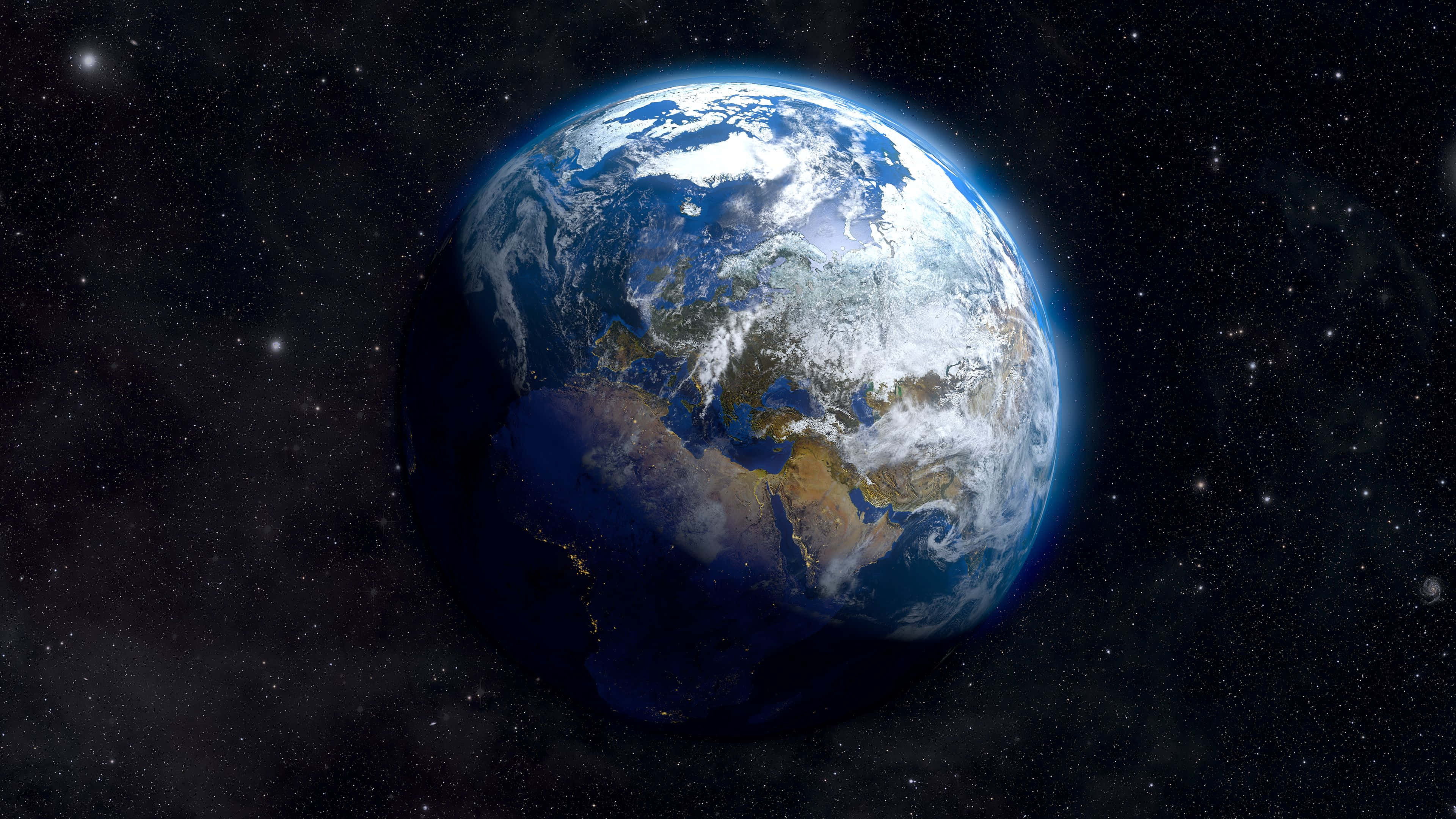 宇宙の地球と星々 壁紙
