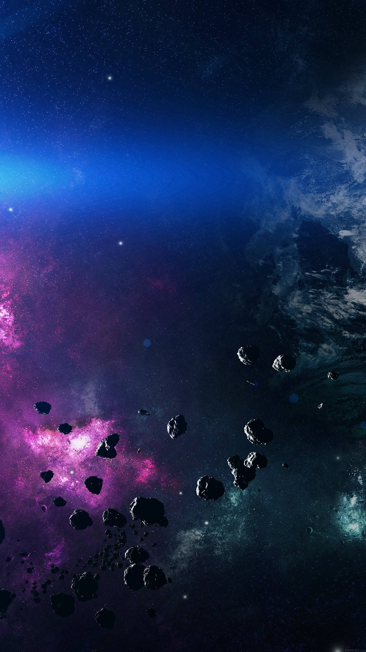 宇宙の流星群 iPhone 壁紙