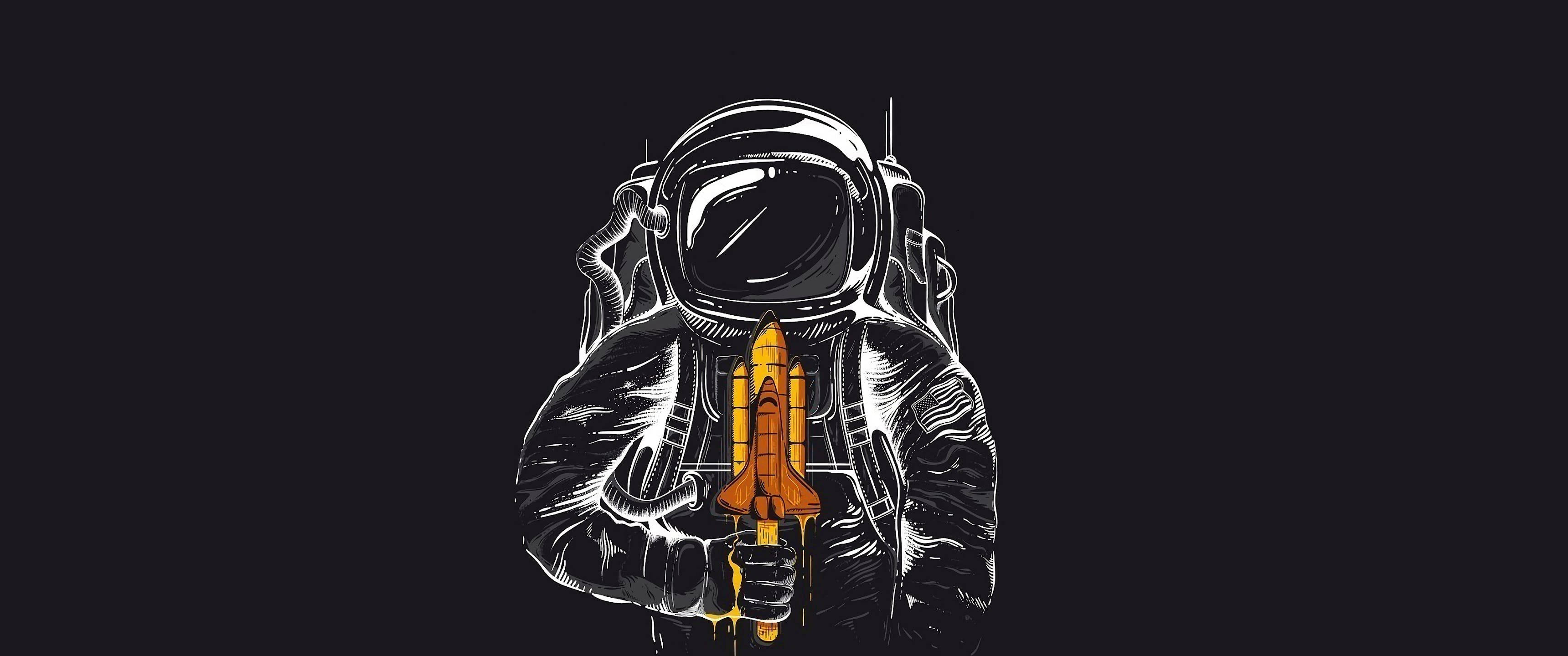 宇宙の美学 宇宙飛行士とスペースシャトル 壁紙