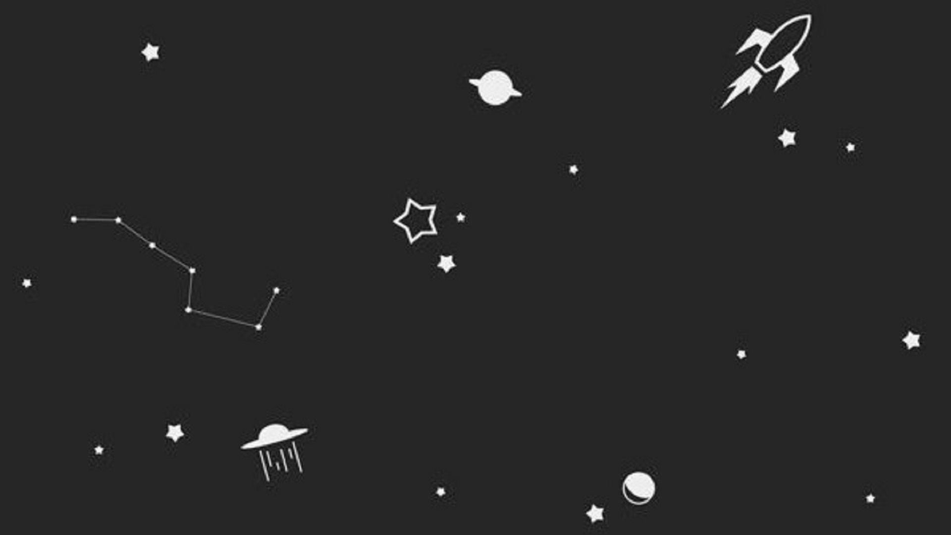 宇宙の美学 白黒ノートパソコン背景 壁紙