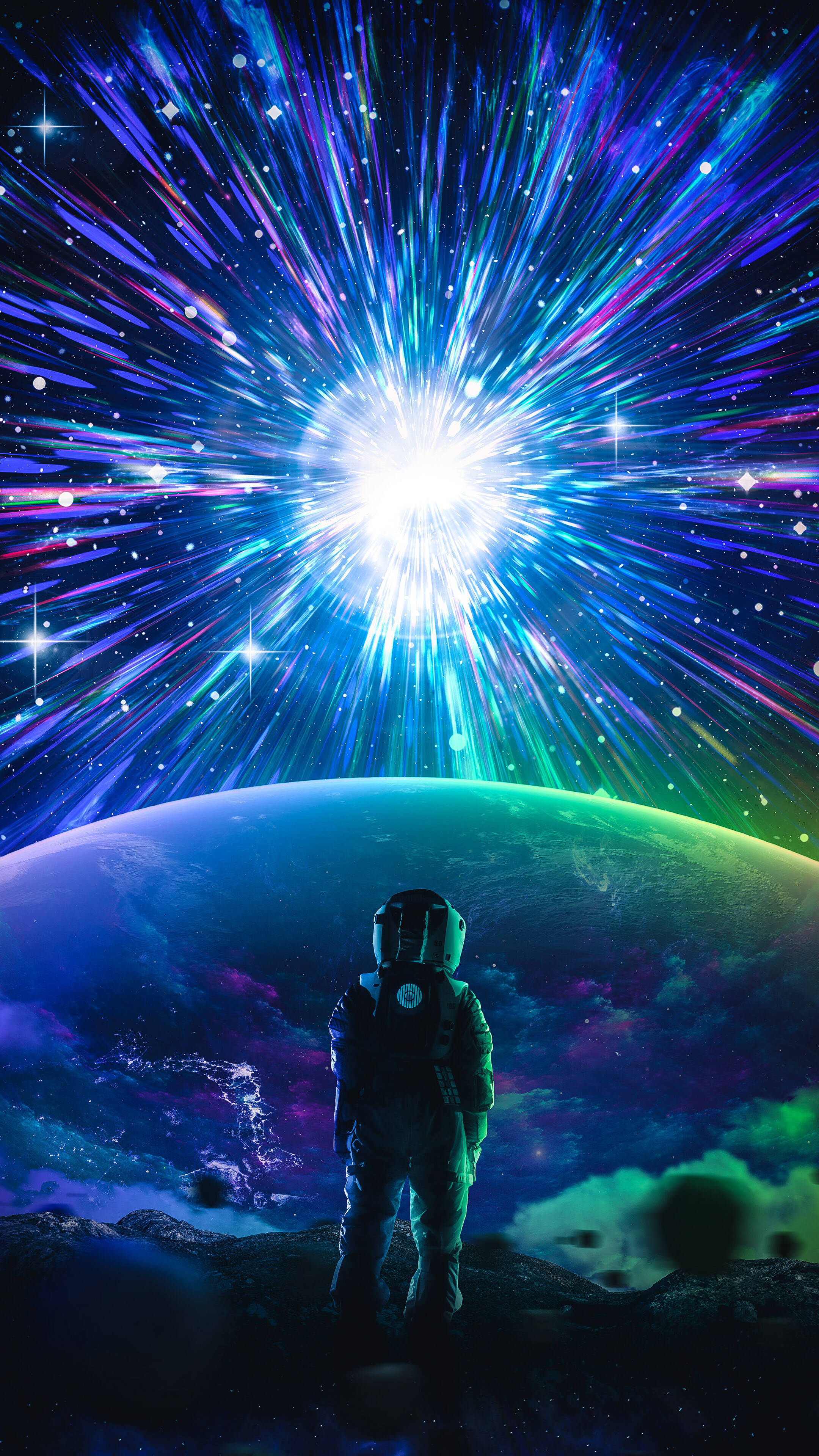 宇宙の輝く景色 4K スマホ 壁紙