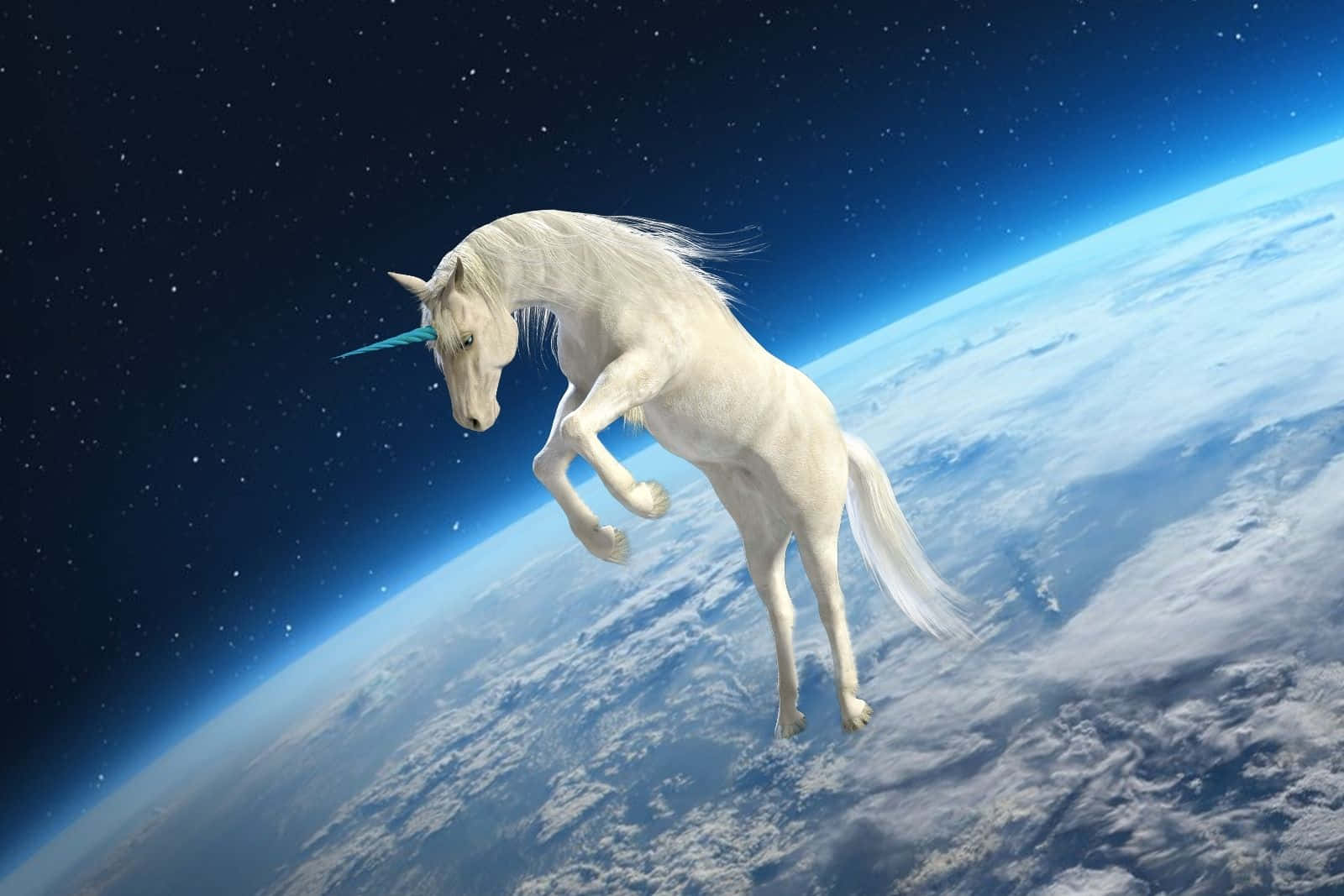 宇宙を駆けるユニコーンの画像 壁紙