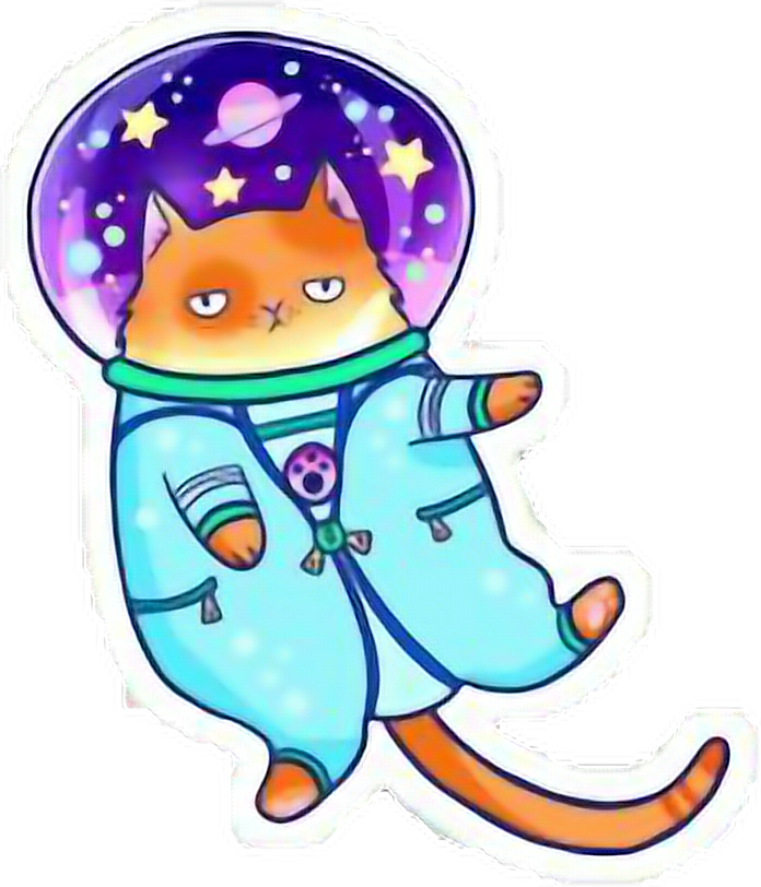 宇宙猫宇宙飛行士ステッカー 壁紙