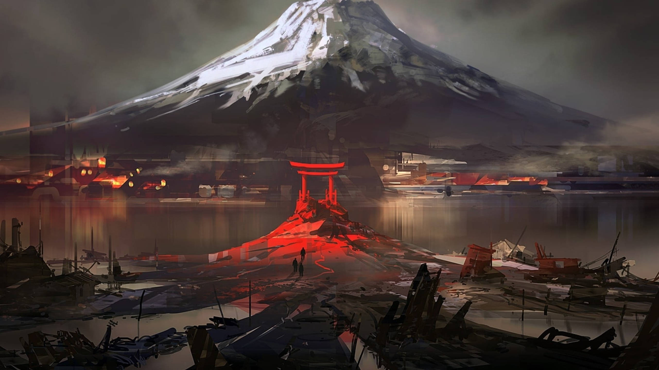 富士山 日本 デジタルドローイング 壁紙