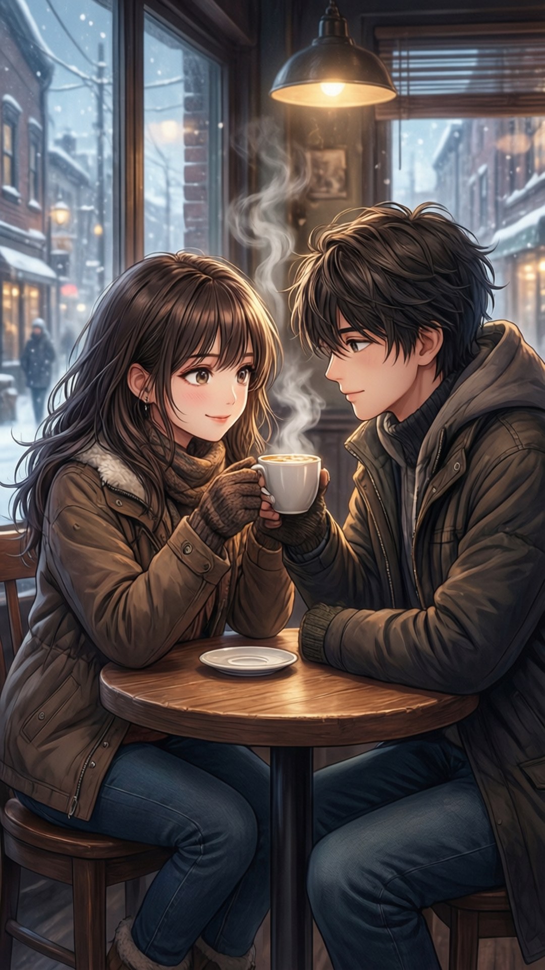 居心地の良いカフェデート 壁紙