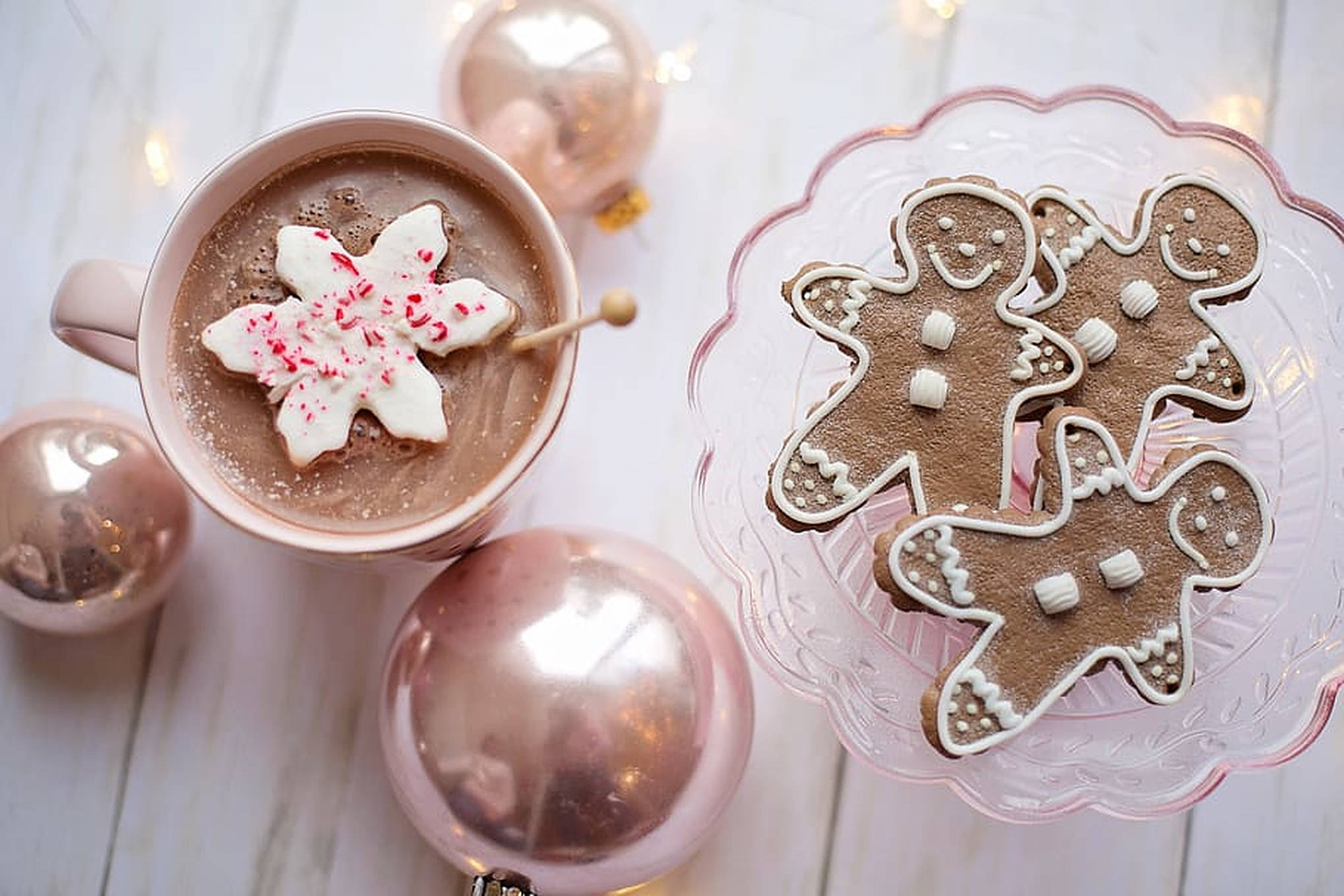 居心地の良いクリスマスの美学 ピンク 壁紙