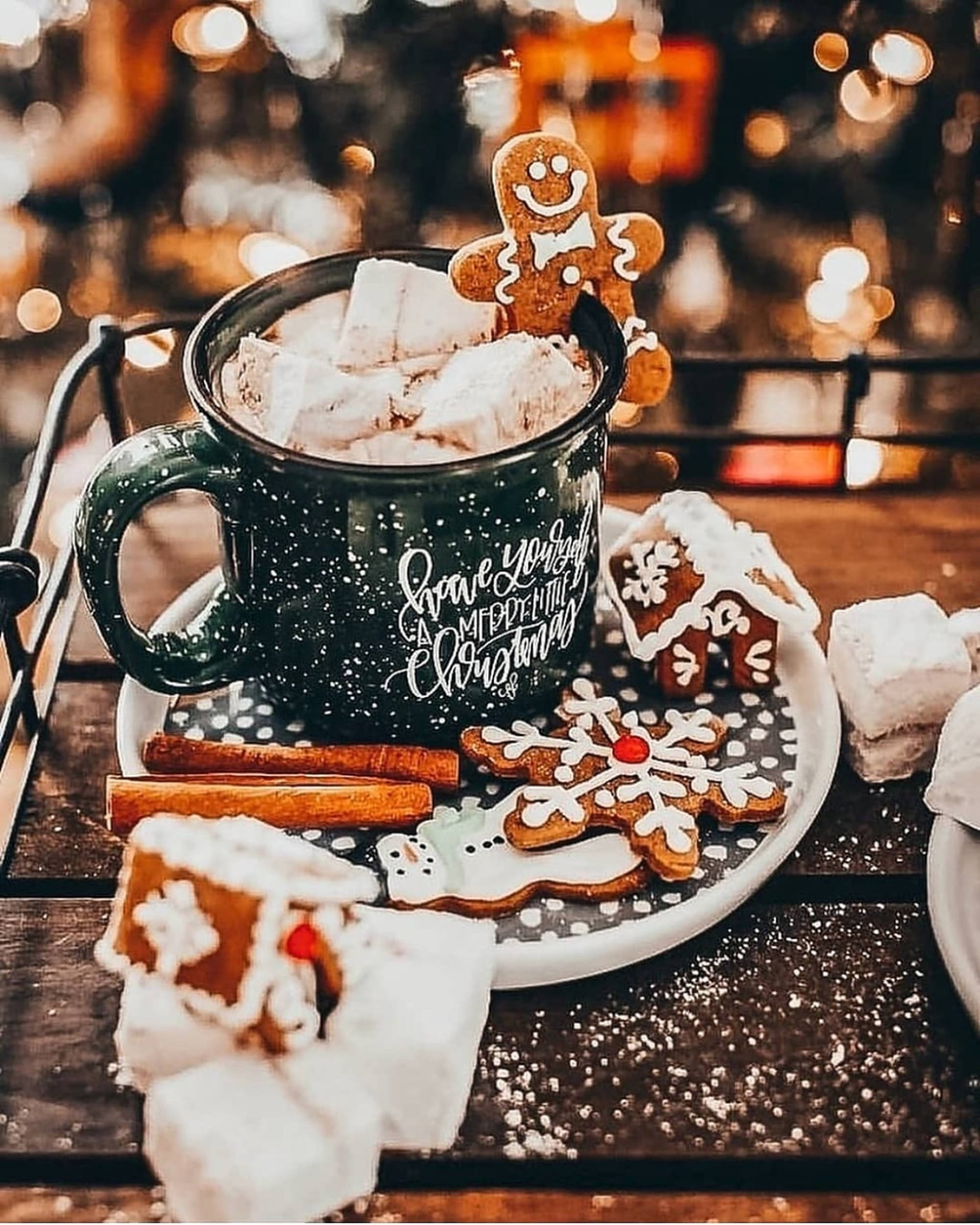 居心地の良いクリスマスの美学クッキー 壁紙