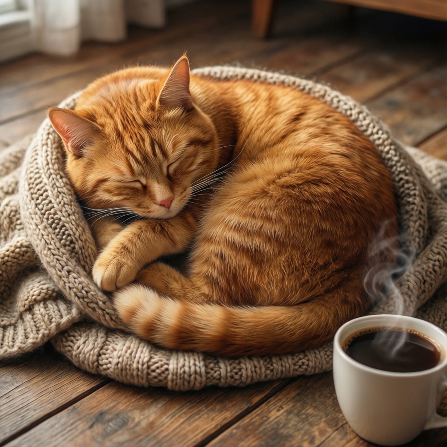 居心地の良い昼寝猫 壁紙