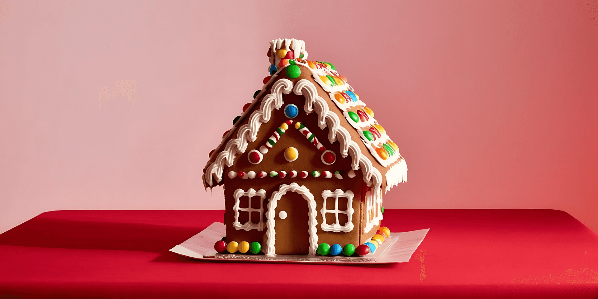 ジンジャーブレッド、家、クリスマス、コテージ、キャンディ、クッキー、お祭り、祝日、装飾、赤、甘い、食用、冬、お菓子、デザート