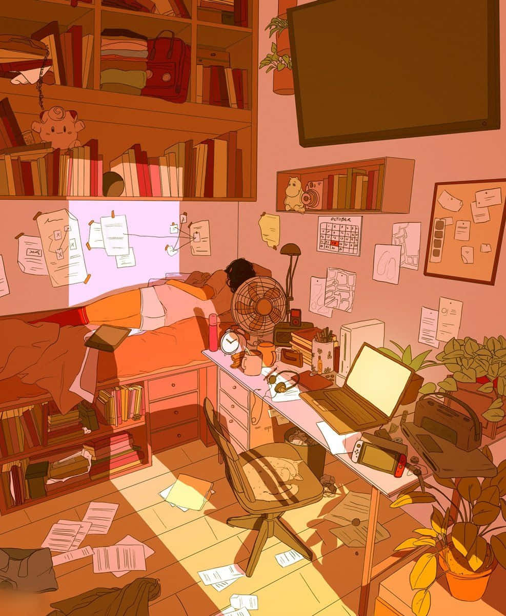平和で美しいアニメ部屋 壁紙