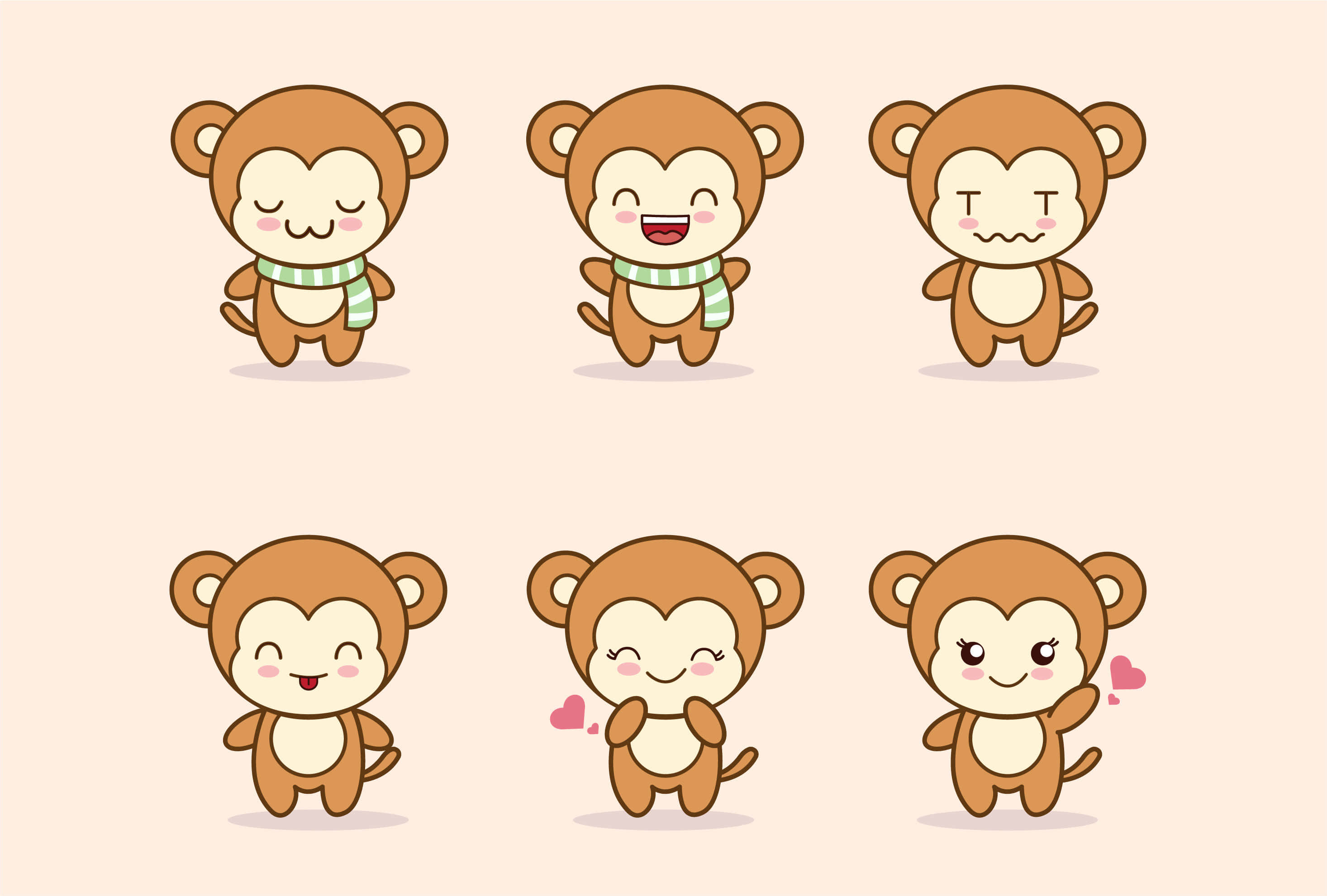 幸せでかわいいサルが微笑む 壁紙