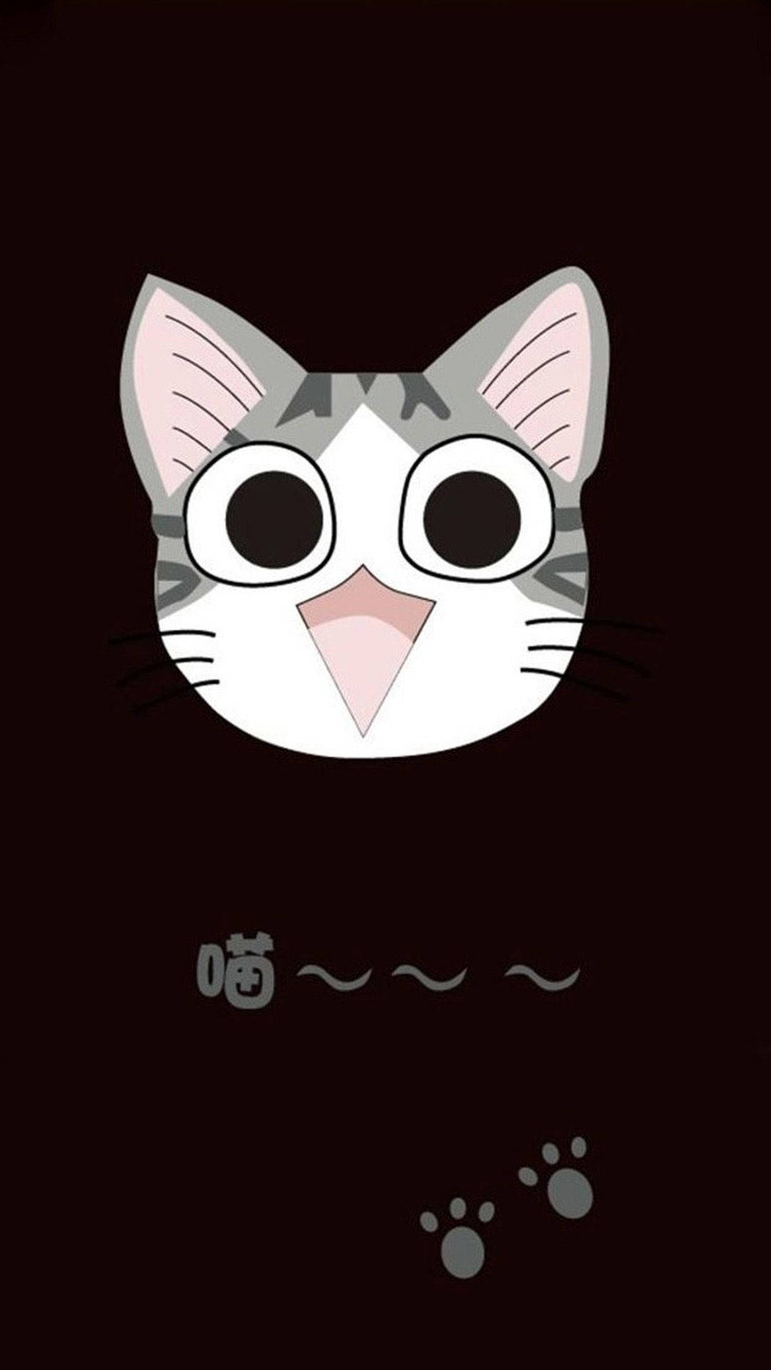 幸せなアニメ風の猫 壁紙