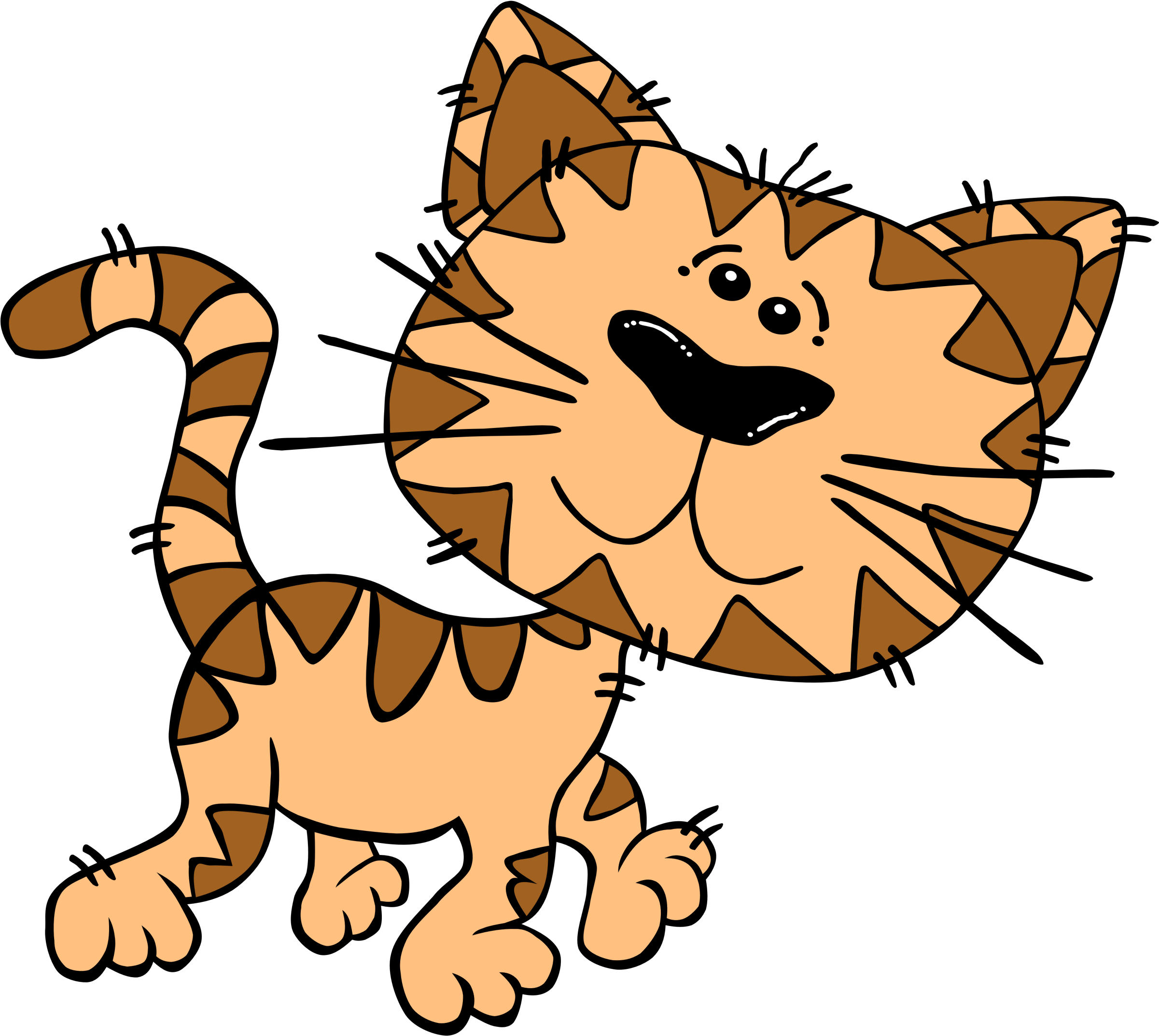 幸せなシマ模様の漫画猫 壁紙