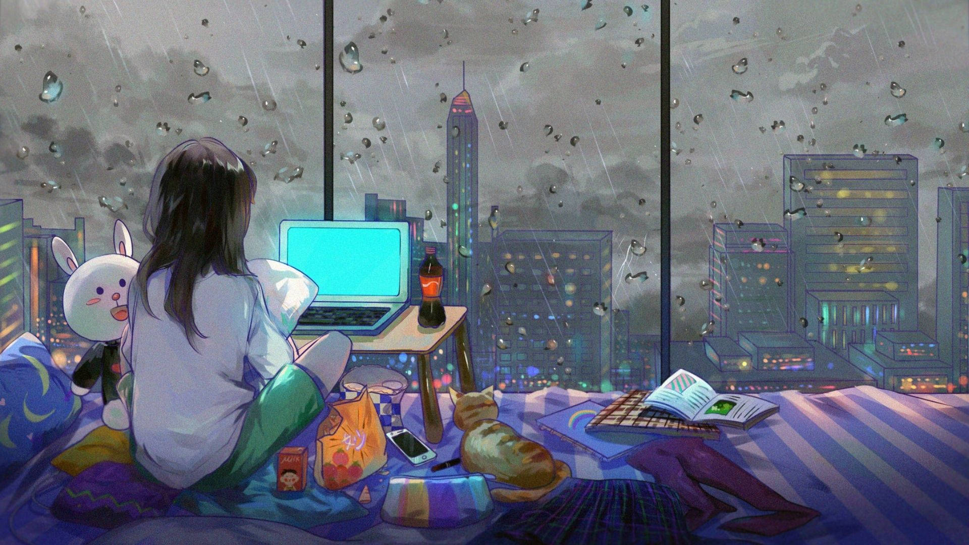 忙しいアニメの部屋 壁紙