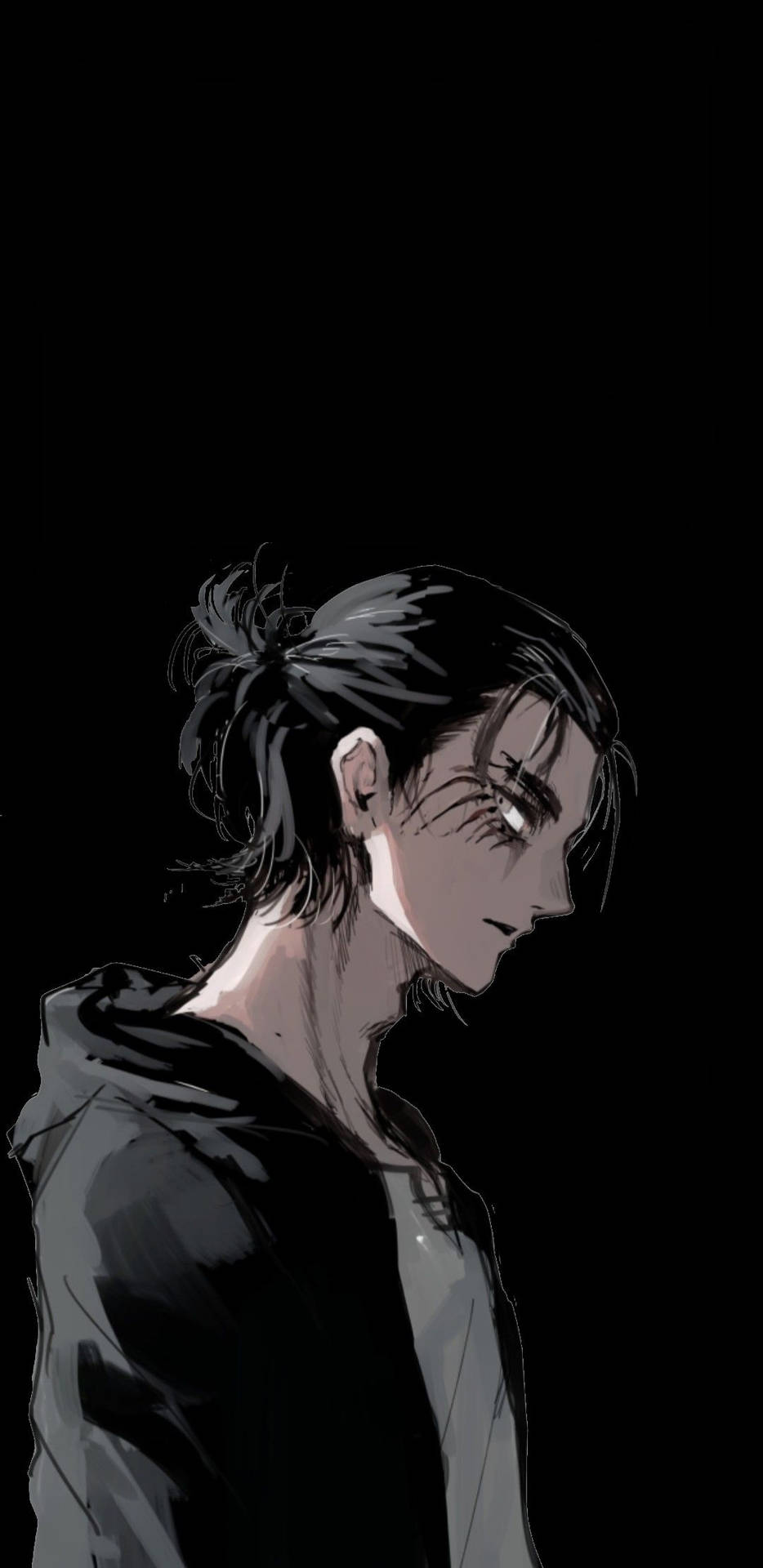 怒りを解き放つ：エレン・イェーガーの白黒イラスト