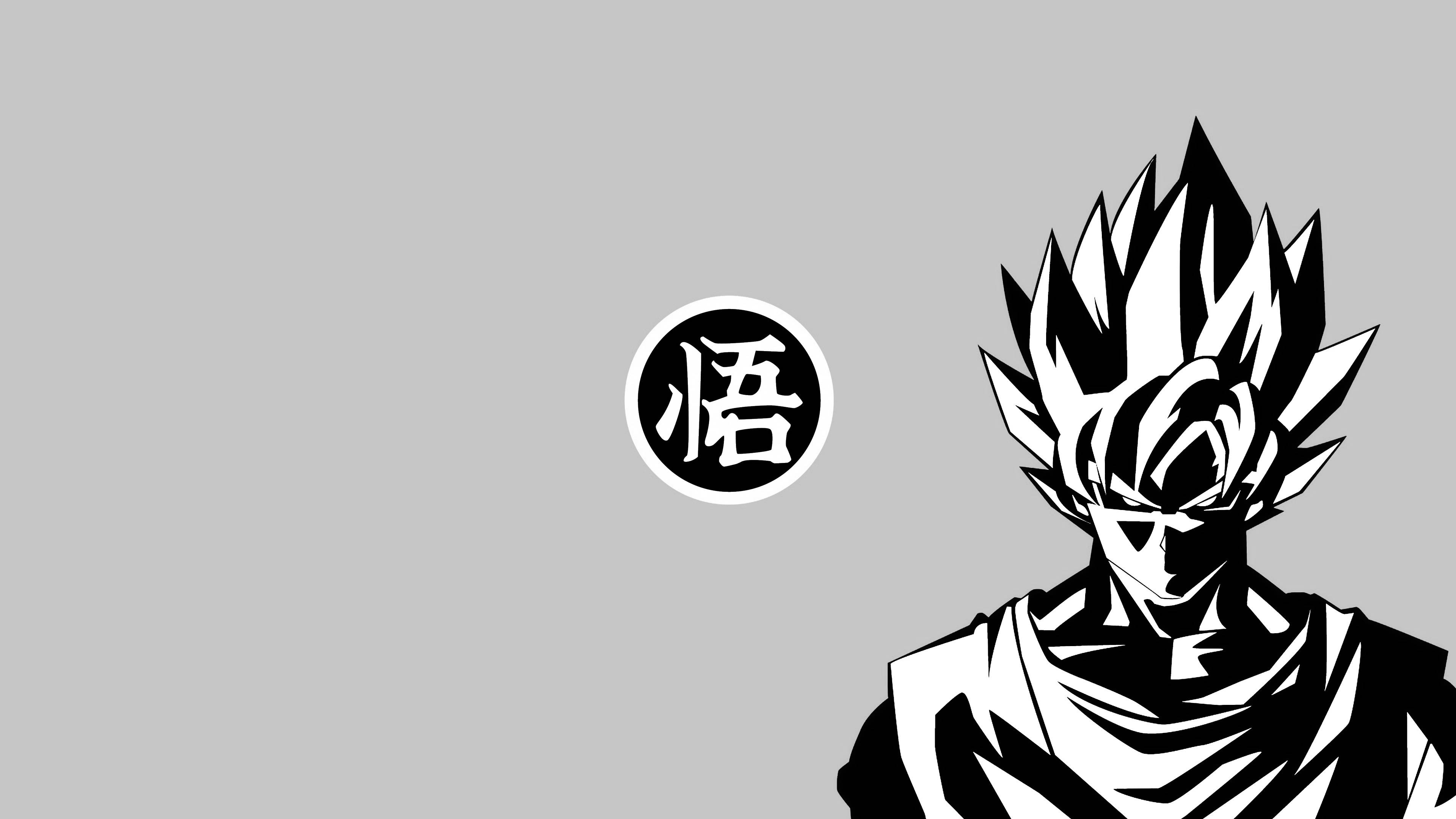 怒り狂う悟空の白黒 壁紙