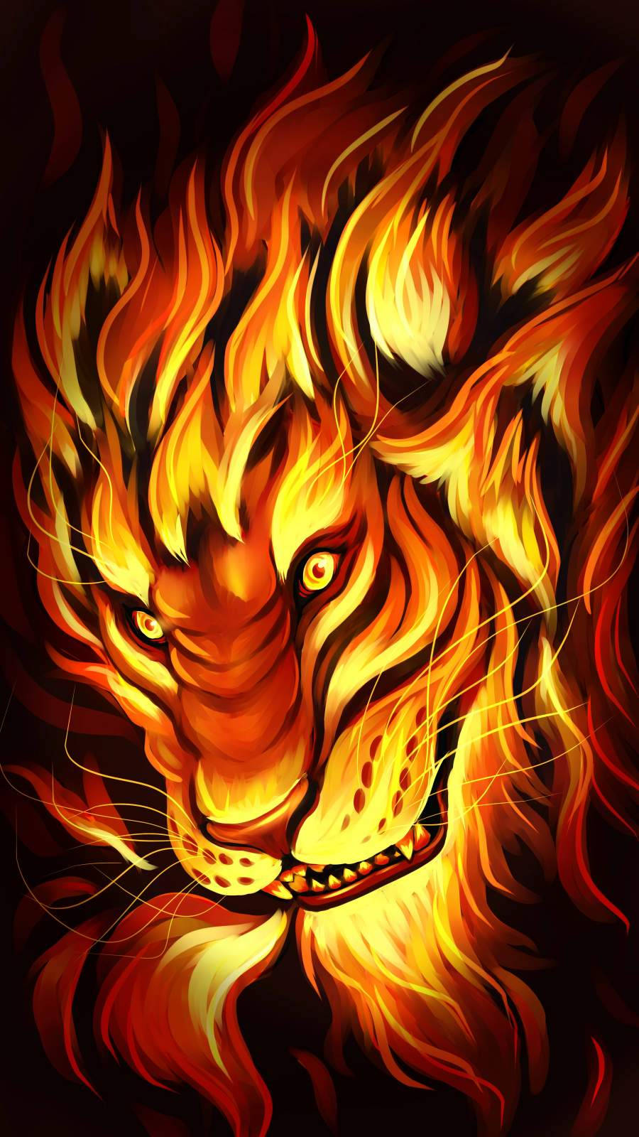 怒れる火の獅子 壁紙
