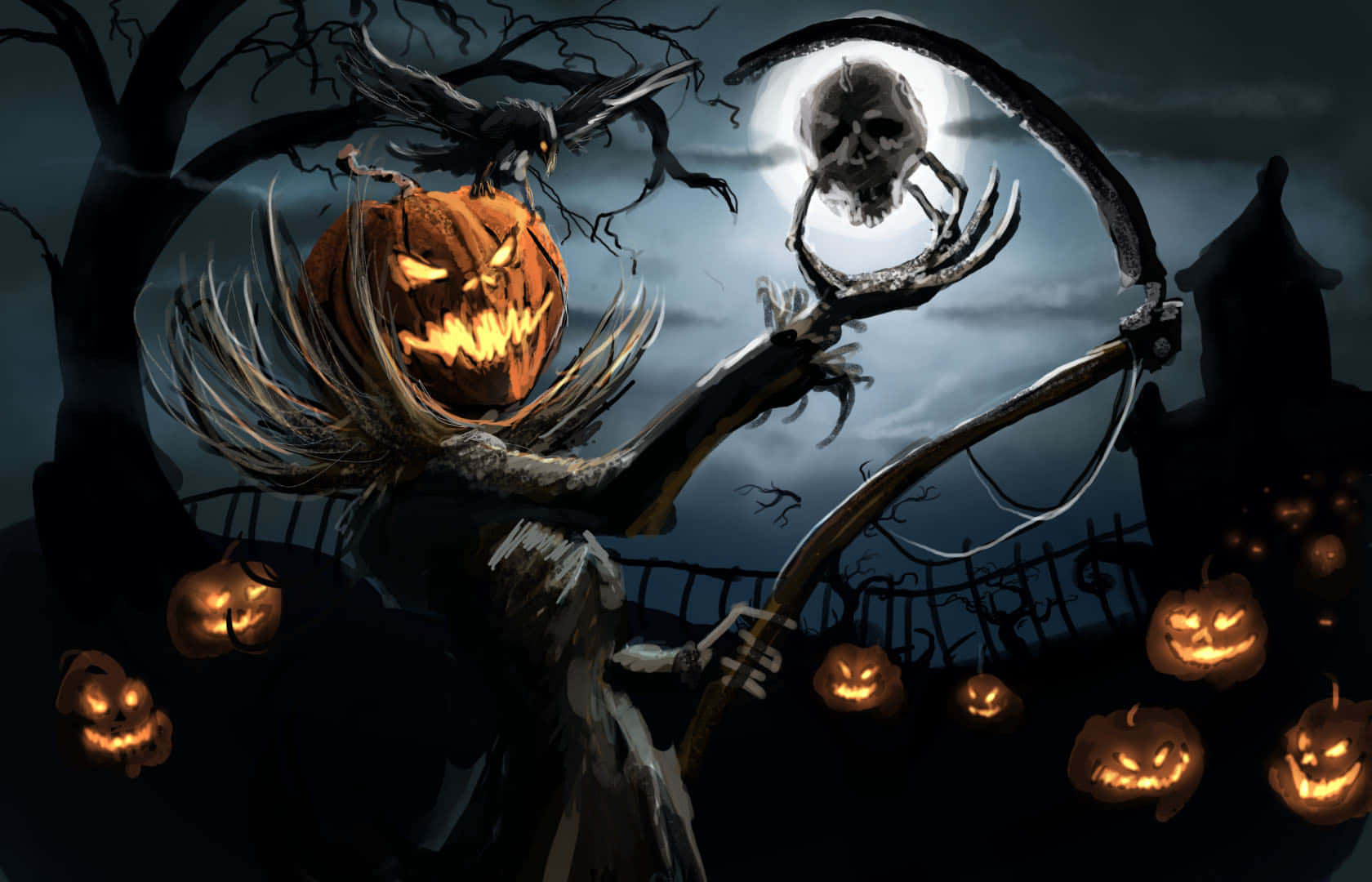 怖いハロウィンの背景 壁紙