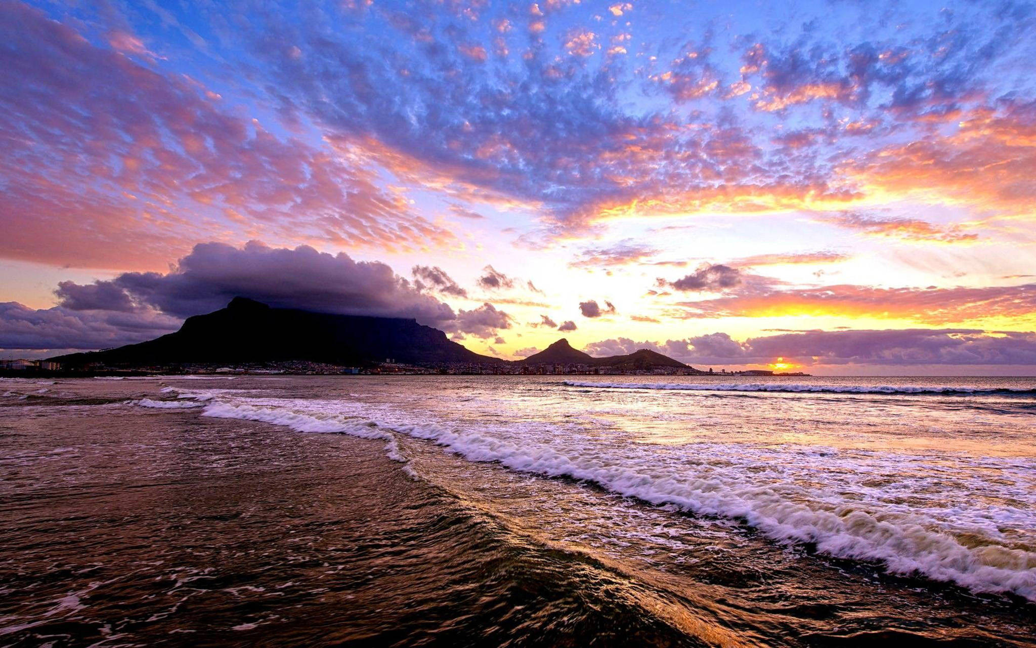 息をのむようなケープタウンの海景 壁紙
