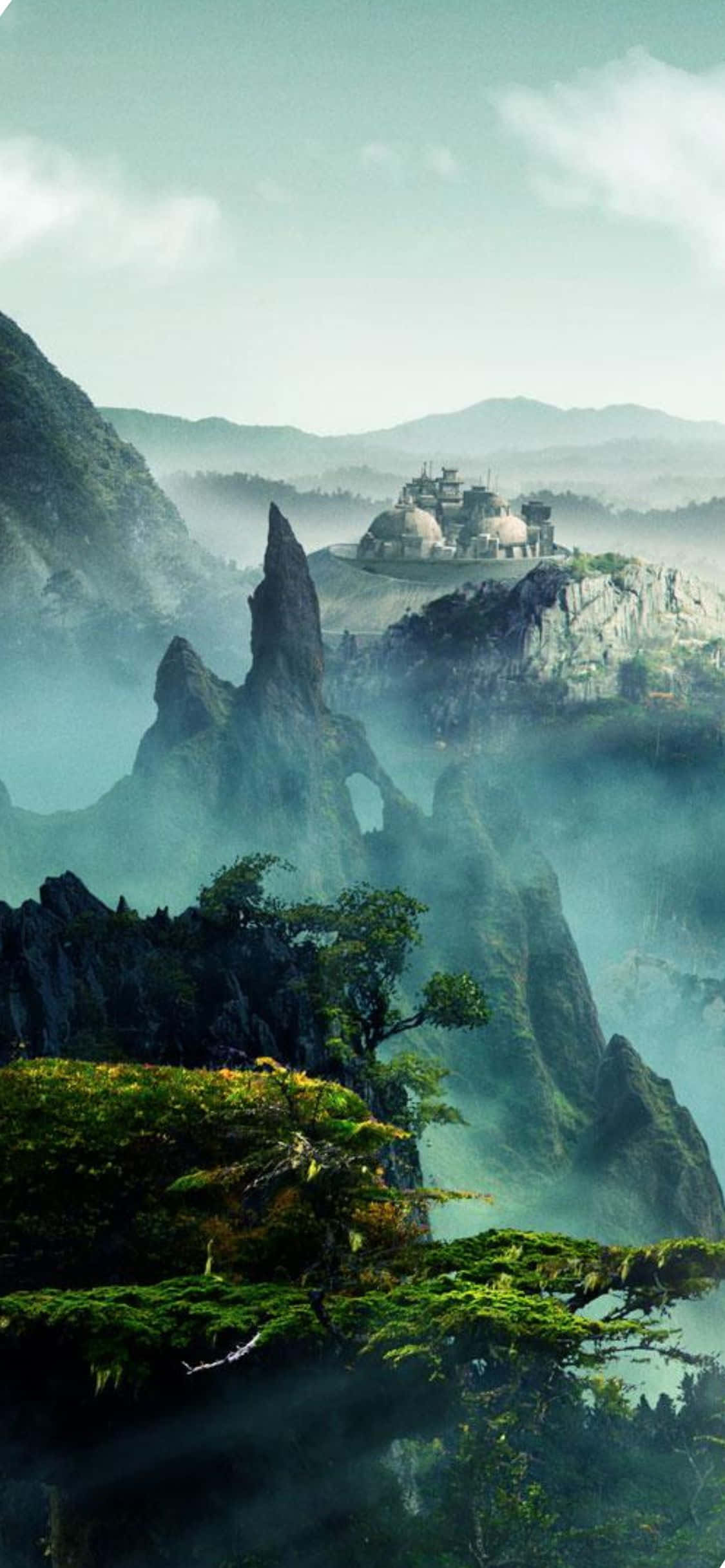 見事な iPhone XS Civilization Beyond Earth 霧の山々背景 壁紙