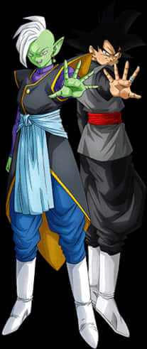 悟空とザマスがポーズを決めるドラゴンボール 壁紙