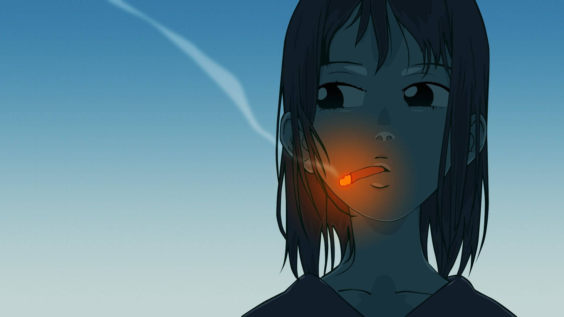 悲しいアニメ喫煙美学 壁紙