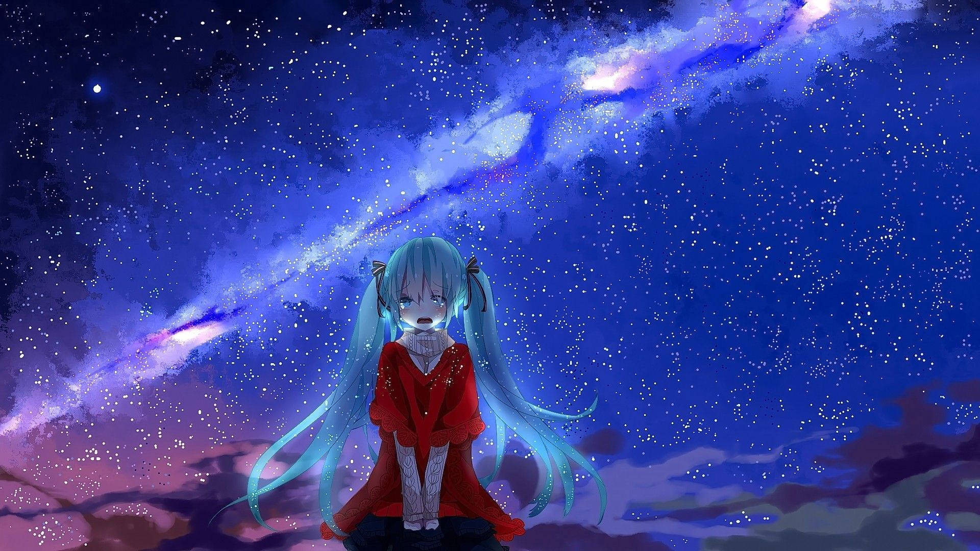 悲しげなアニメ初音ミクの美学