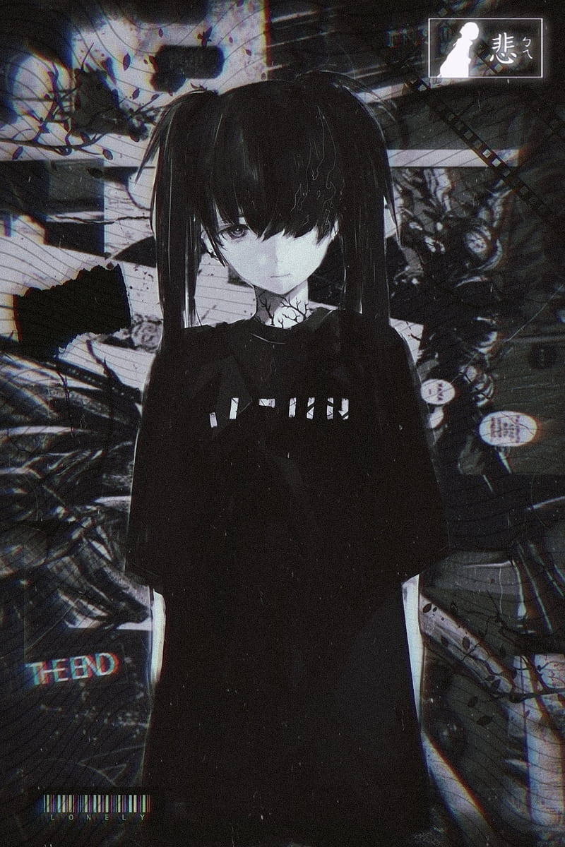 悲しげなエッジーアニメPFP 壁紙
