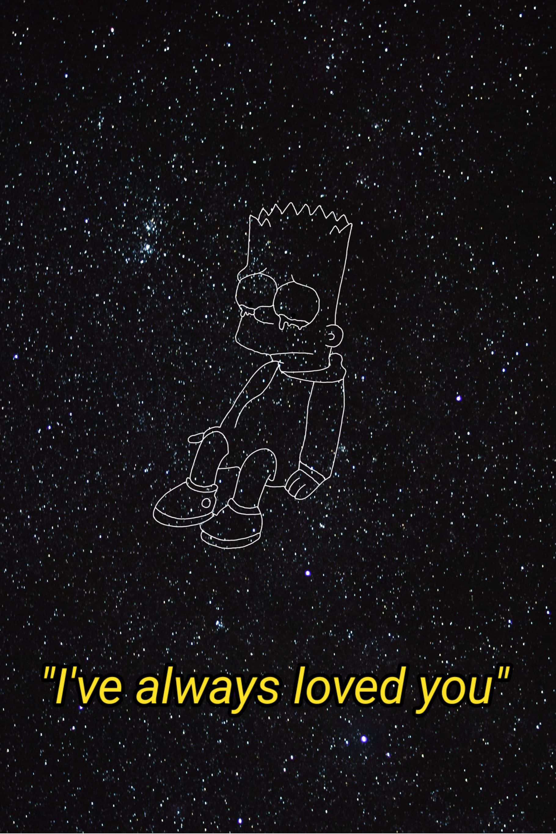 悲しみのバート・シンプソン星座の絵 壁紙