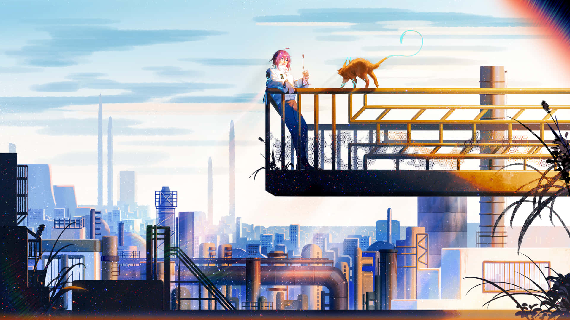 想像の扉を開け、アニメシティを探索しよう 壁紙