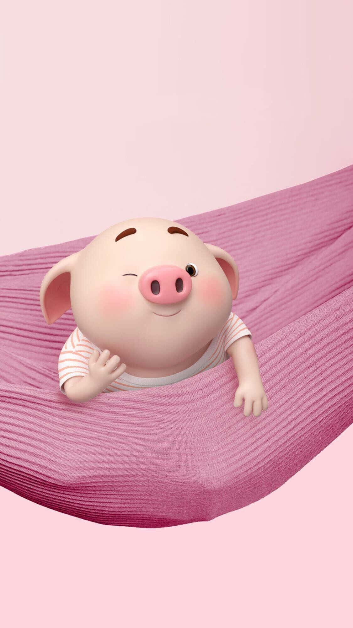 愛らしい子豚がいるのどかな農場の風景 壁紙