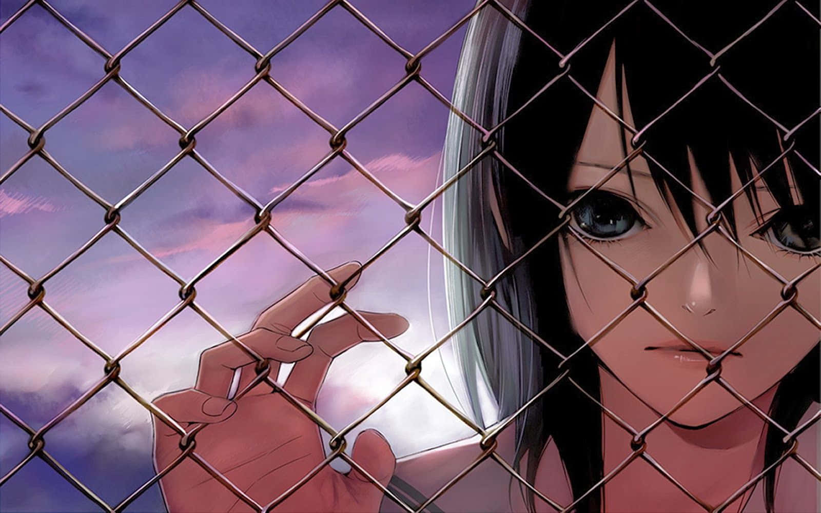 憂鬱な眼差しのアニメ少女の美学 壁紙