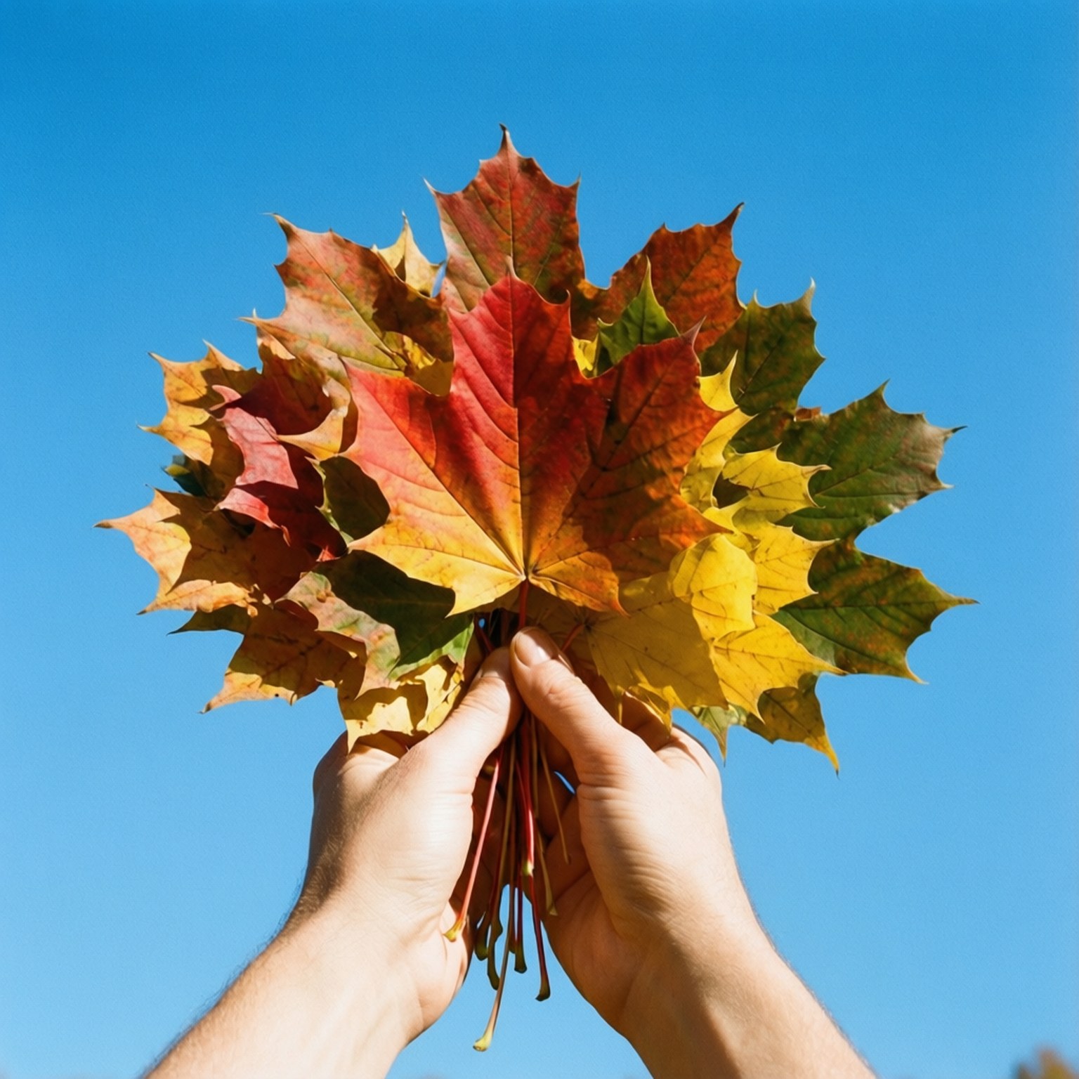 手に持った紅葉 壁紙