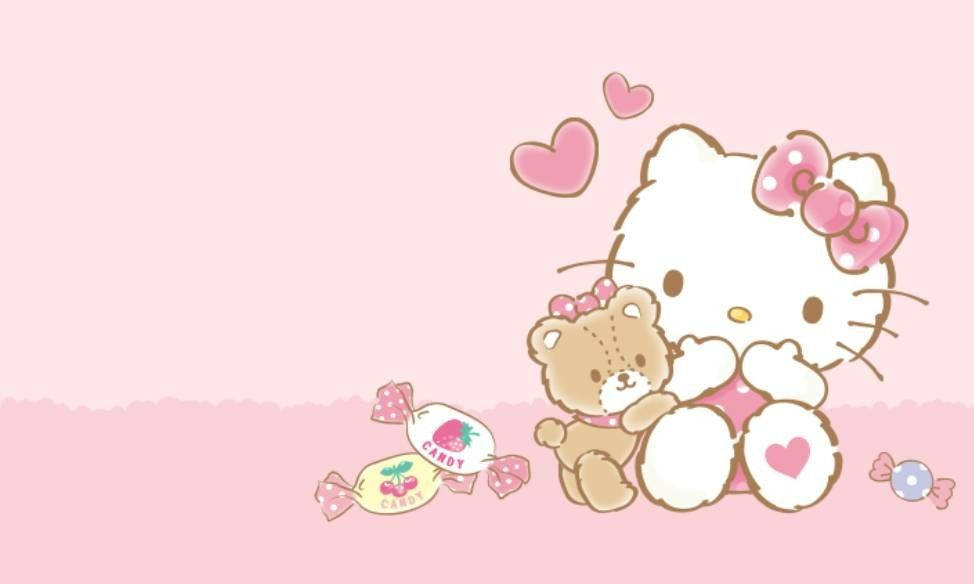 投げキッス ハローキティ アート 壁紙