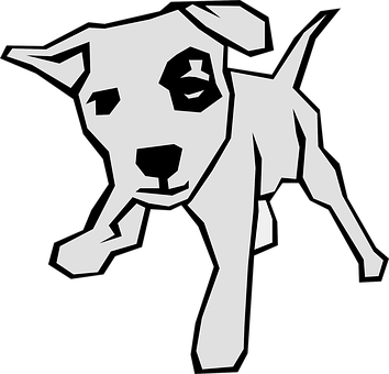 抽象的な白黒の犬のイラスト 壁紙