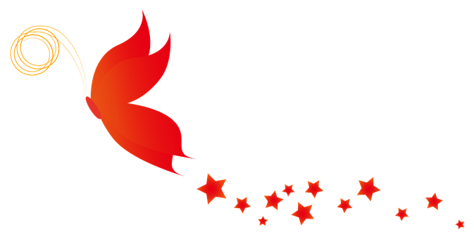 抽象的な蝶と星 壁紙
