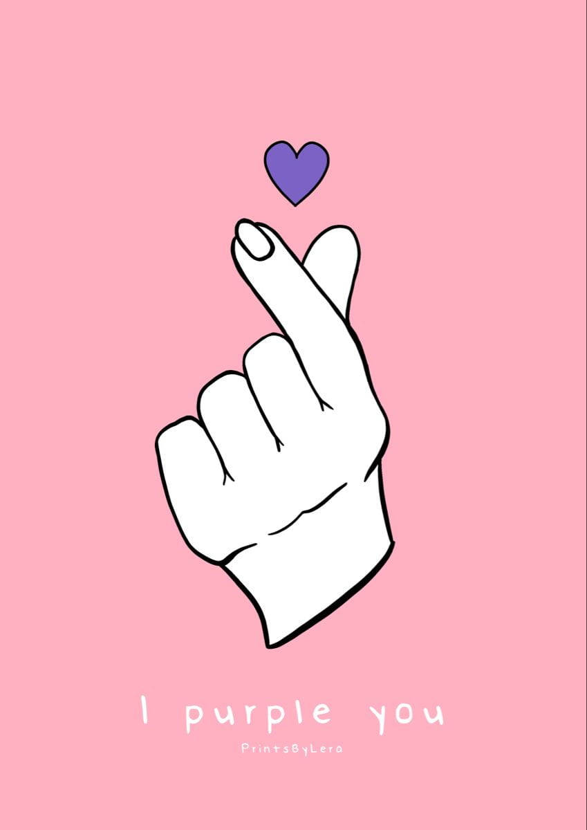 指ハート I Purple You 壁紙