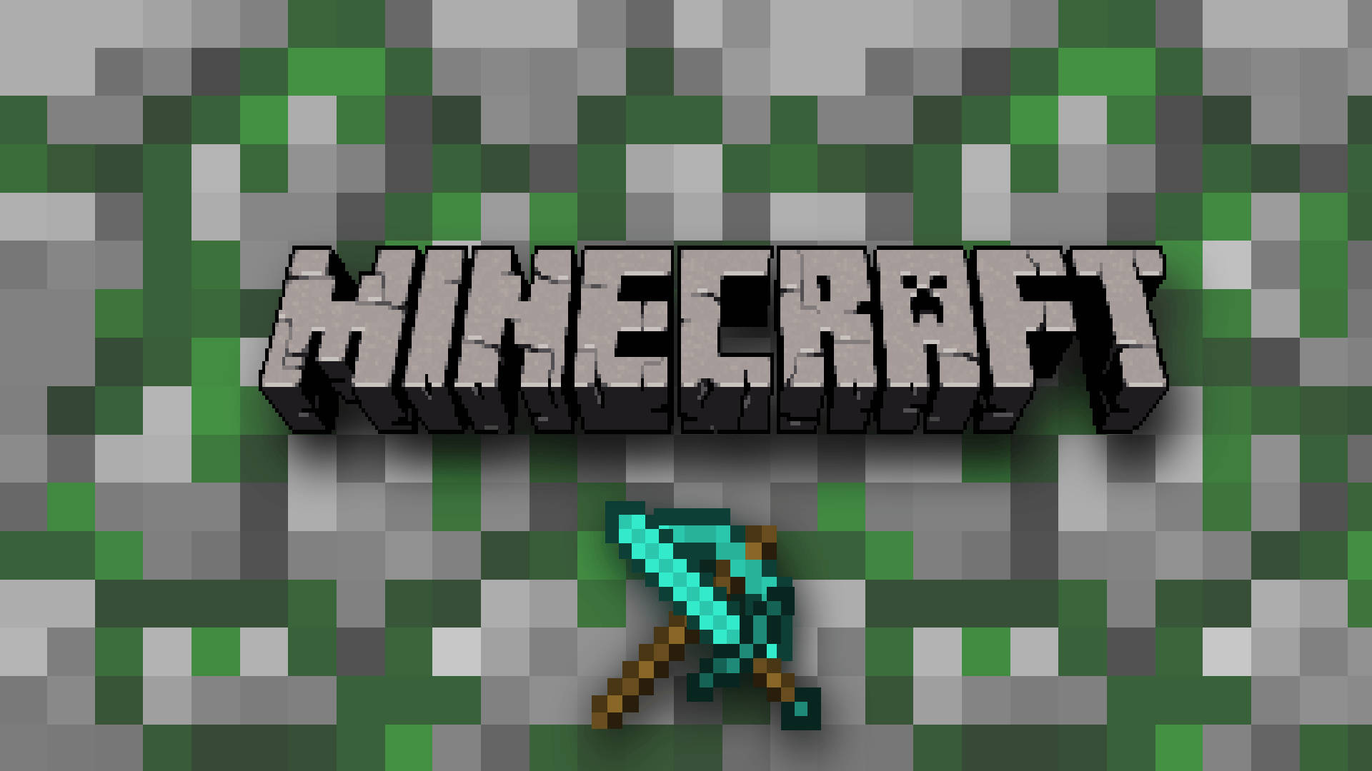 マインクラフト テキストロゴ 剣 ツルハシ 壁紙