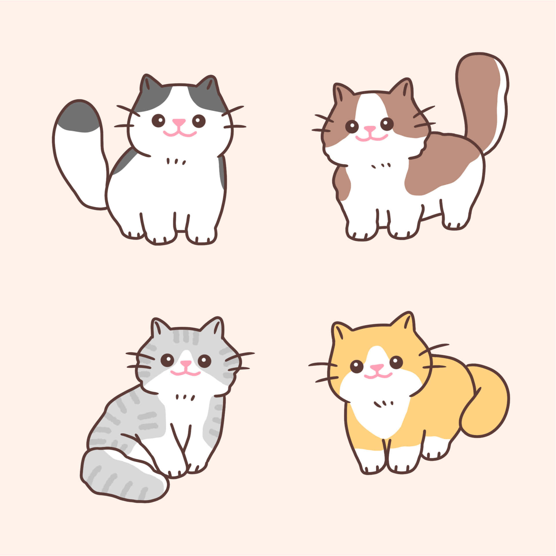 日向で昼寝する漫画の猫 壁紙