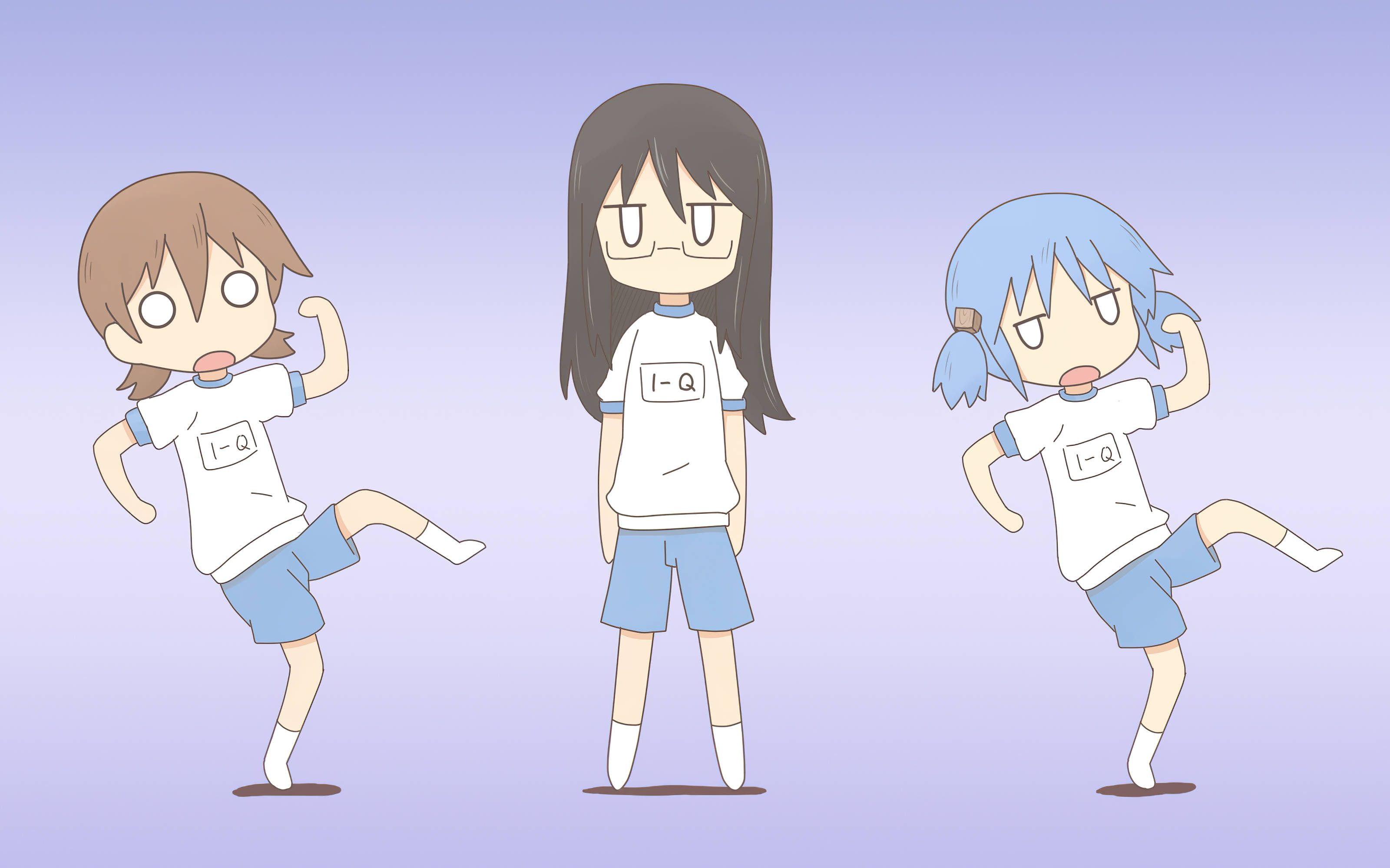 日常 ゆうこ、まい、みおのワッキーなポーズ 壁紙