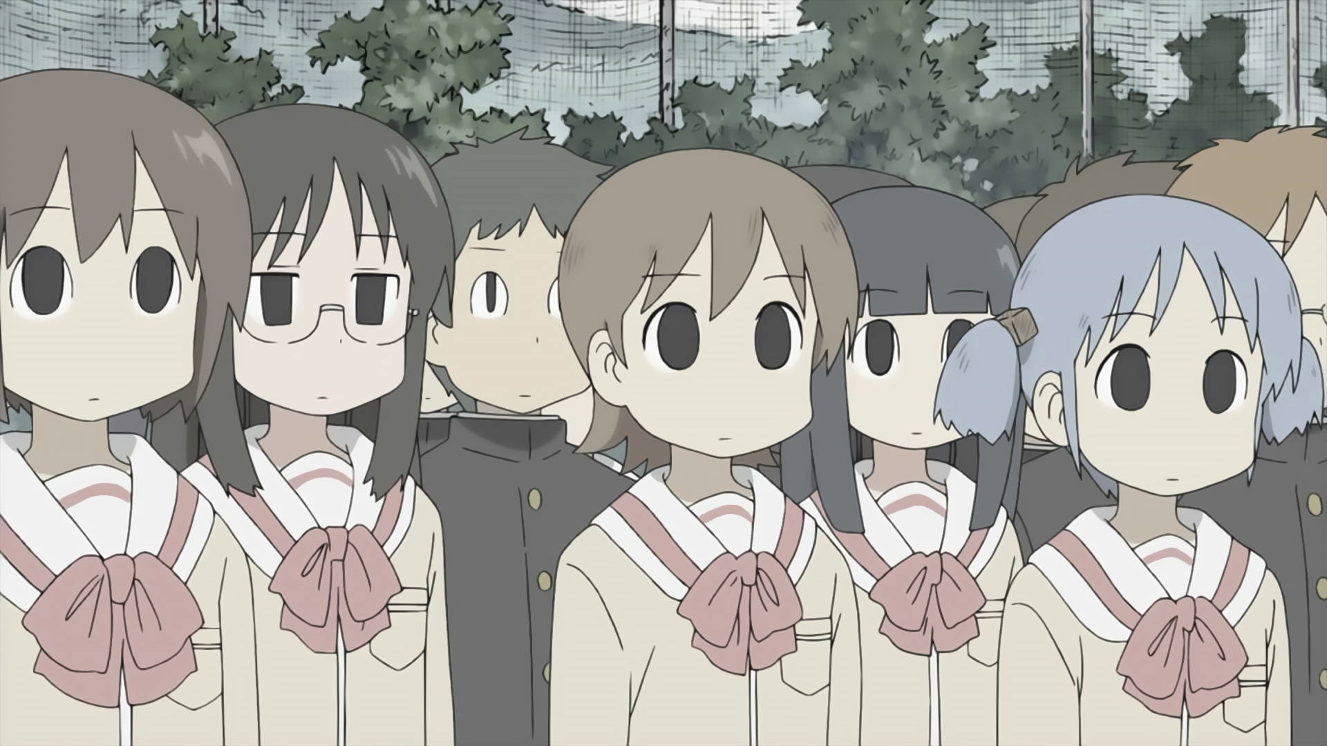 日常の生徒たち くすんだ色合い 壁紙