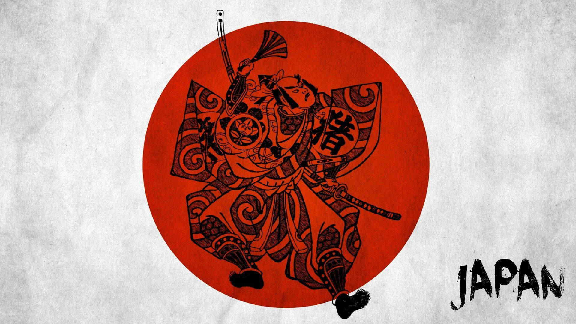 日本の侍が舞う姿 壁紙