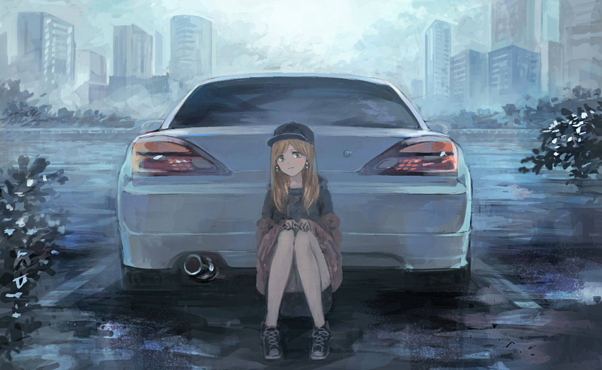 日産シルビア 車 アニメ 壁紙