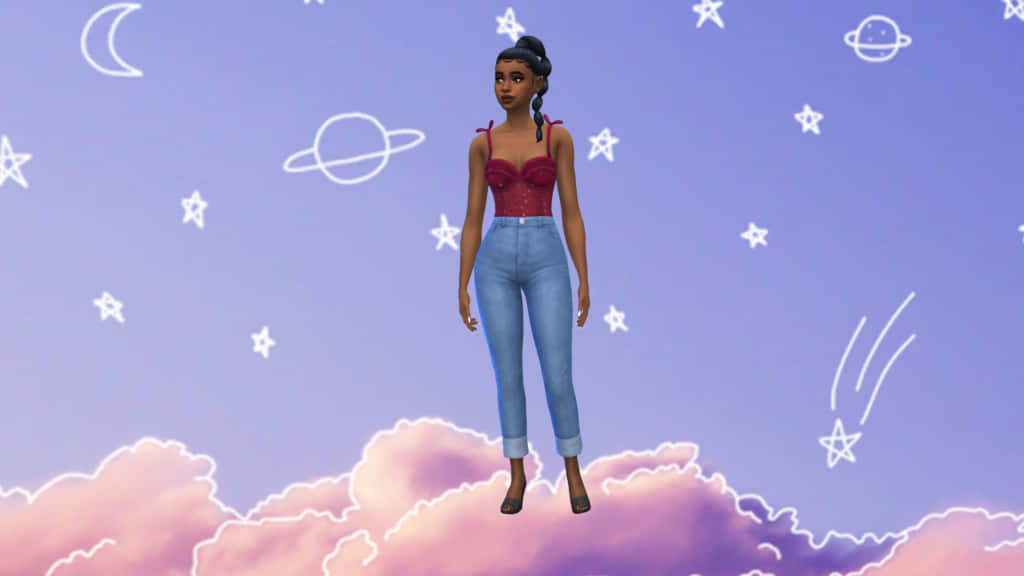 星、月、宇宙 Sims 4 CAS背景 壁紙